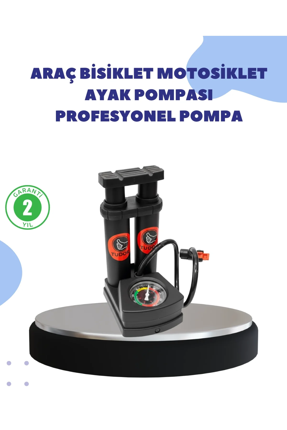 Çok Amaçlı Ayaklı Lastik Pompası Yüksek Hassasiyetli