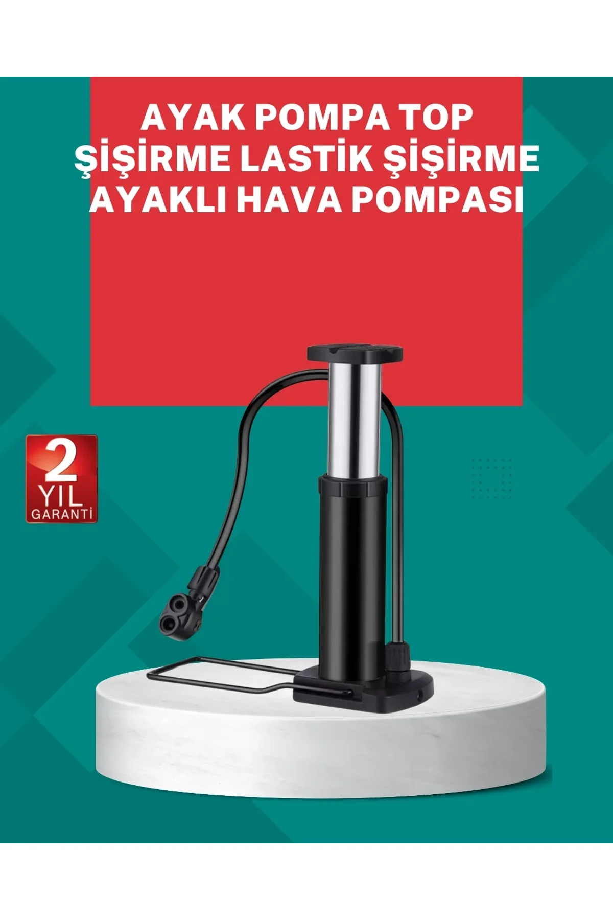 Manuel Ayak Pompası Extra Güçlü Lastik Şişirme Pompası