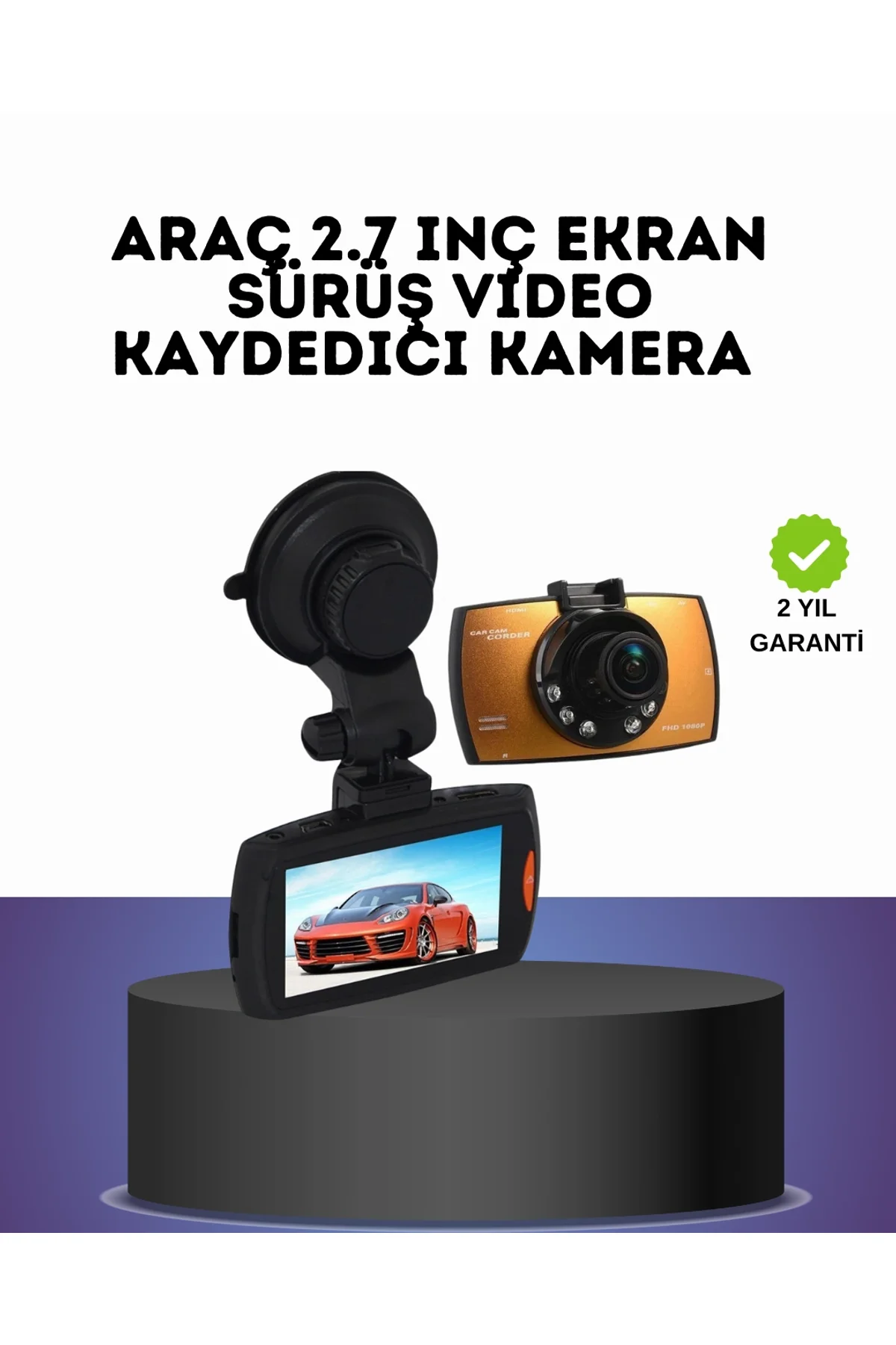 Hd Araç Kamerası 2.7 İnç Ekran G Sensor Destekli