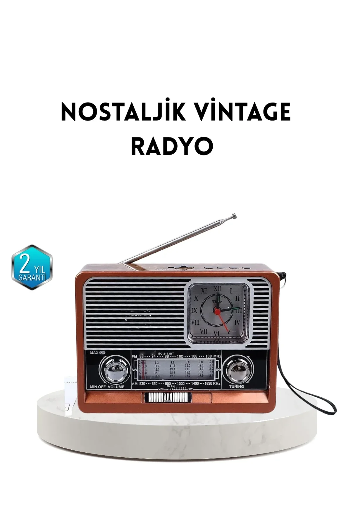 Dekoratif Vintage Radyo – Klasik Görünüm, Modern Fonksiyon Ve Uzun Ömürlü Kullanım - Just Cheap Store Görsel 2