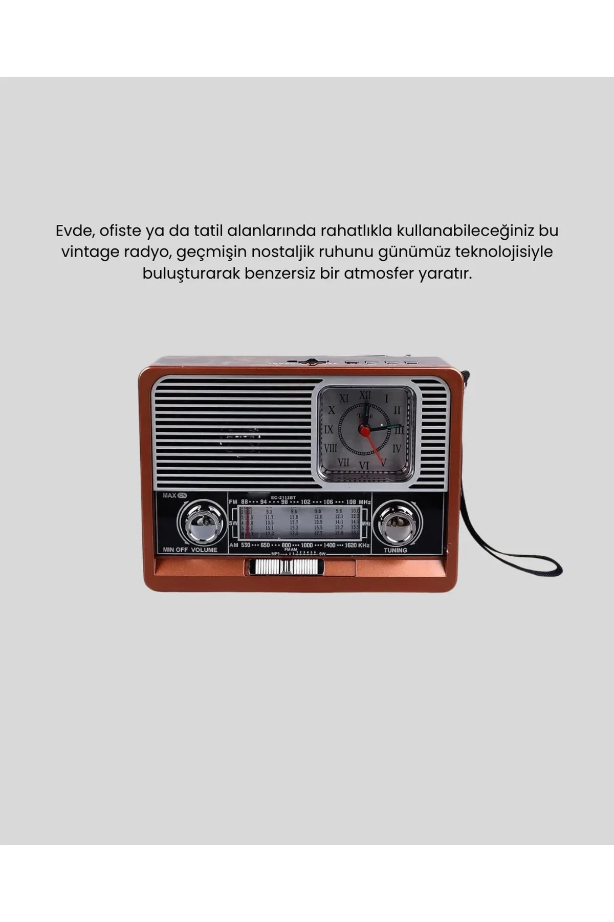 Dekoratif Vintage Radyo – Klasik Görünüm, Modern Fonksiyon Ve Uzun Ömürlü Kullanım - Just Cheap Store Görsel 5