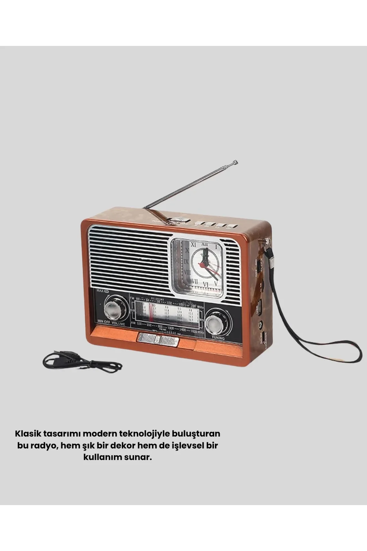 Dekoratif Vintage Radyo – Klasik Görünüm, Modern Fonksiyon Ve Uzun Ömürlü Kullanım - Just Cheap Store Görsel 4