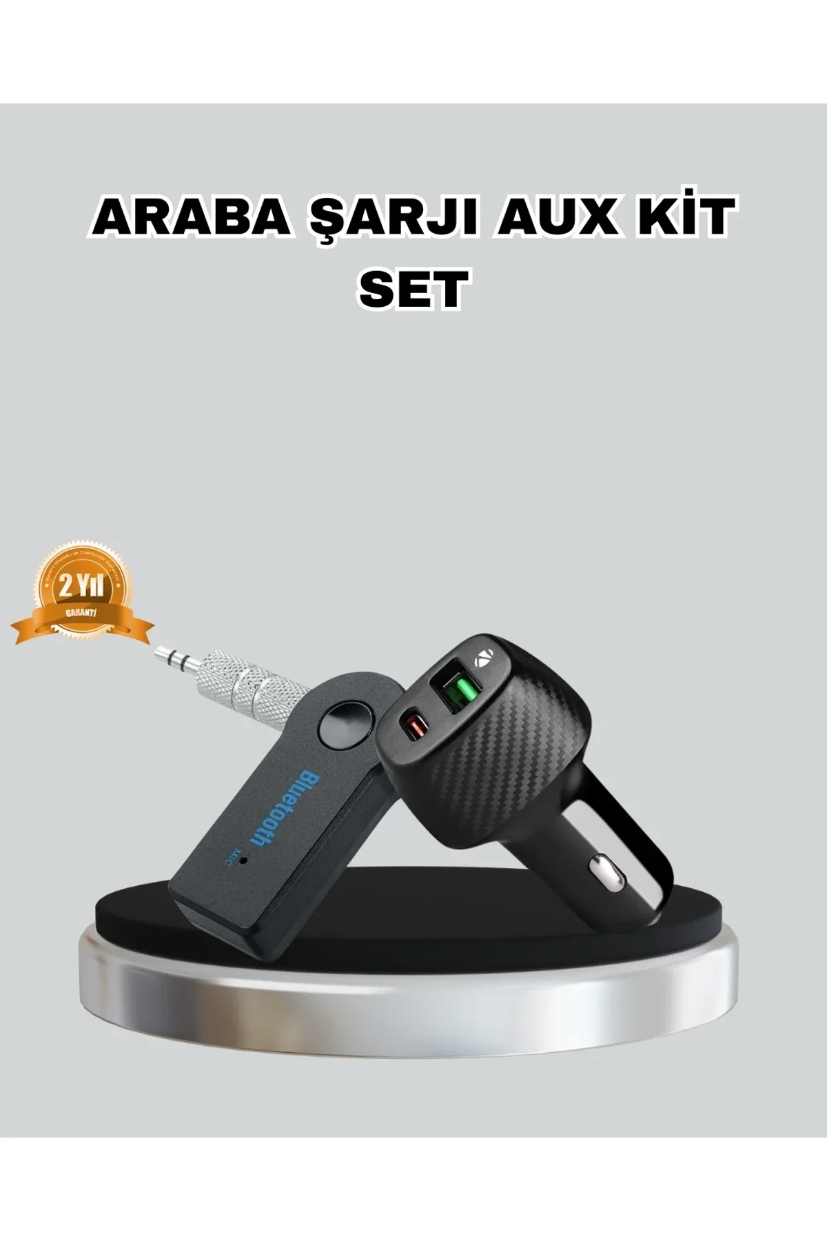 Aux Bluetooth Adaptör Ve 38w Hızlı Araç Şarj Cihazı Seti - Just Cheap Store Görsel 2