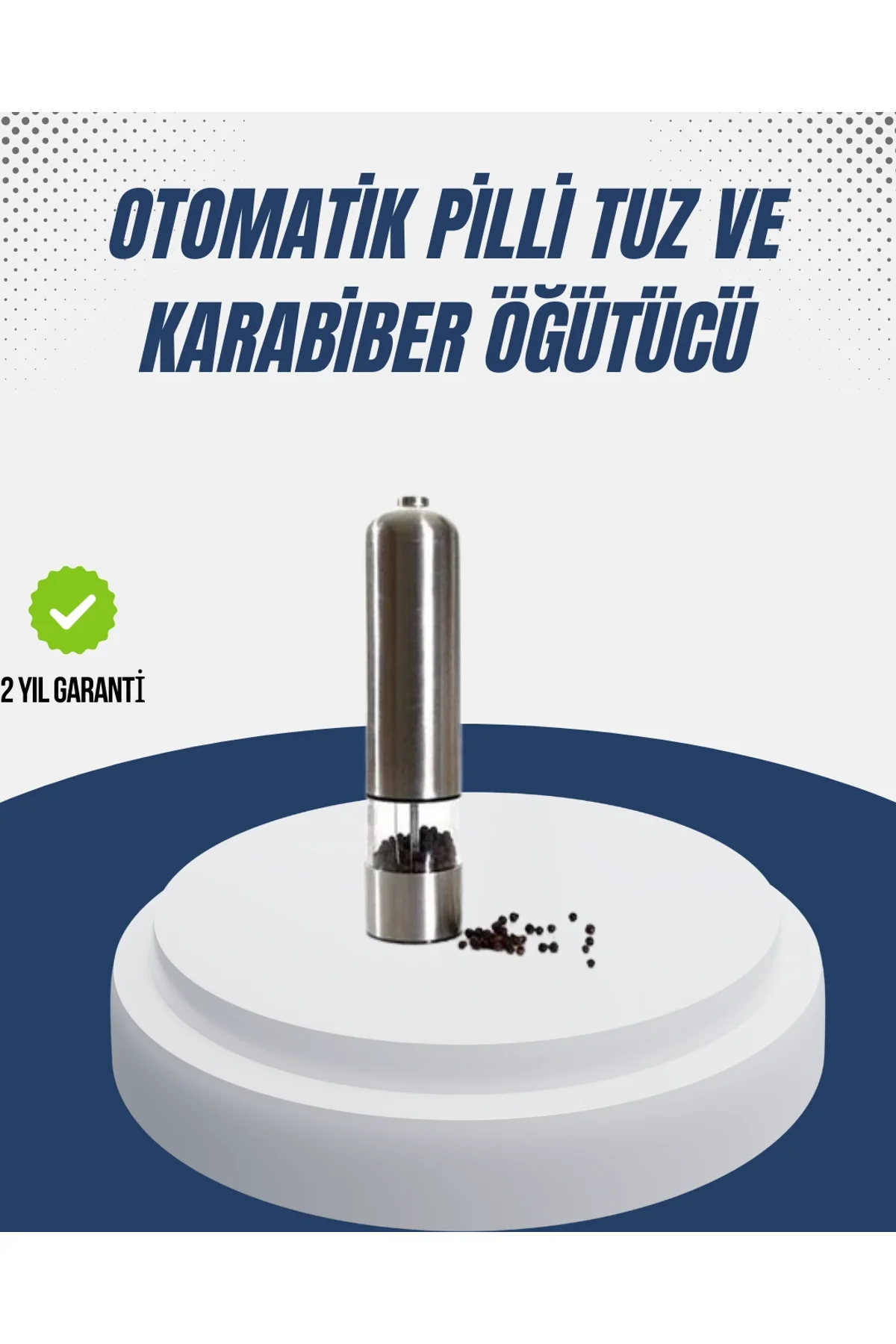 Otomatik Baharat Değirmeni Paslanmaz Gövde Ergonomik Tasarım