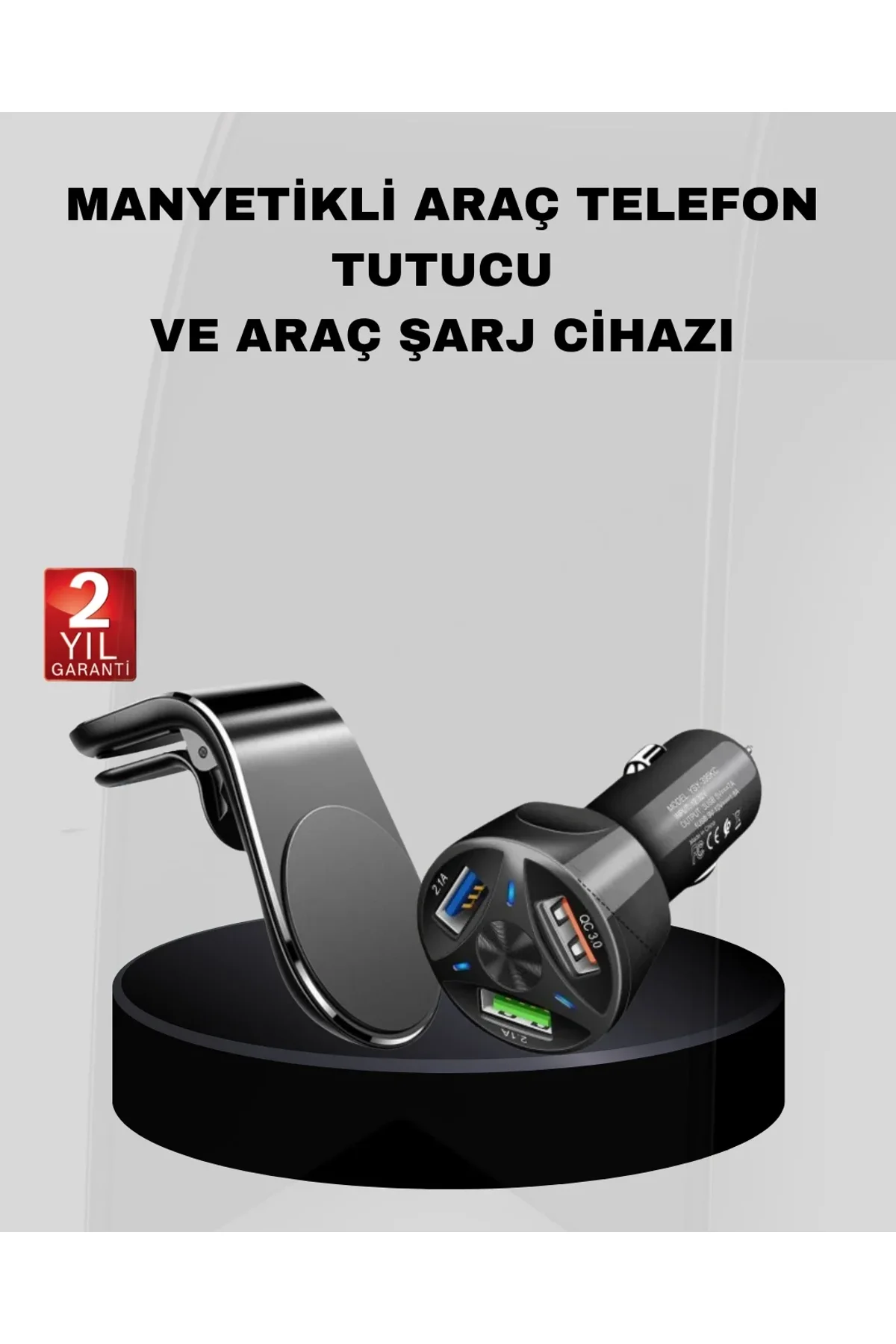 Araç İçi Telefon Tutucu + Quick Charge 3.0 Araç Şarj Cihazı Seti - Just Cheap Store Görsel 2