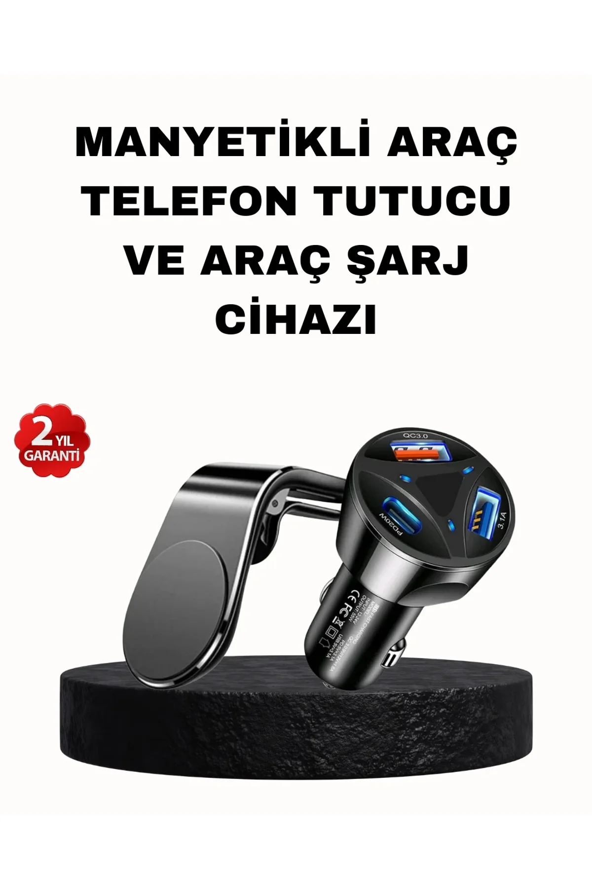 Manyetik Araç Telefon Tutucu Ve Hızlı Şarj Adaptörü 2’li Set - Just Cheap Store Görsel 2