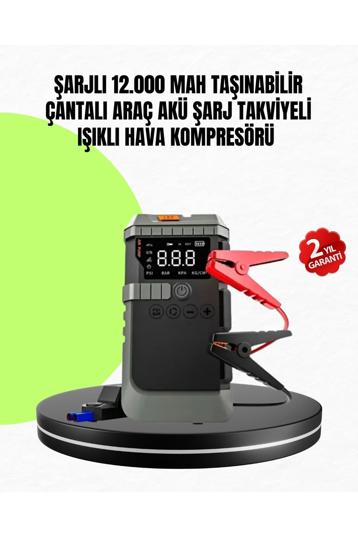 4’ü 1 Arada Powerbank Özellikli Araç Akü Şarj Takviye Cihazı