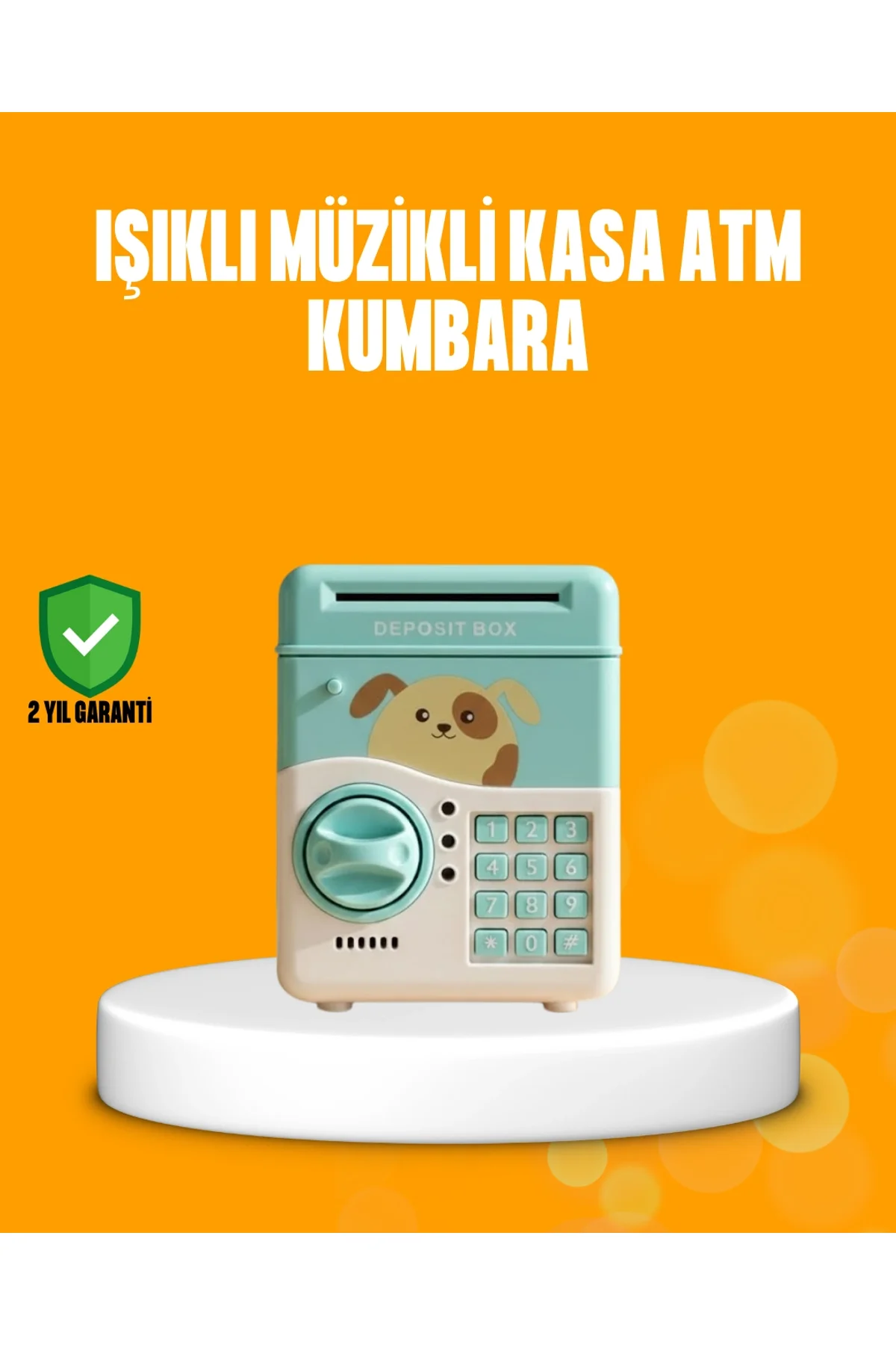 Su Yeşili Atm Kasa Görünümlü Elektronik Şifreli Çocuk Kumbarası