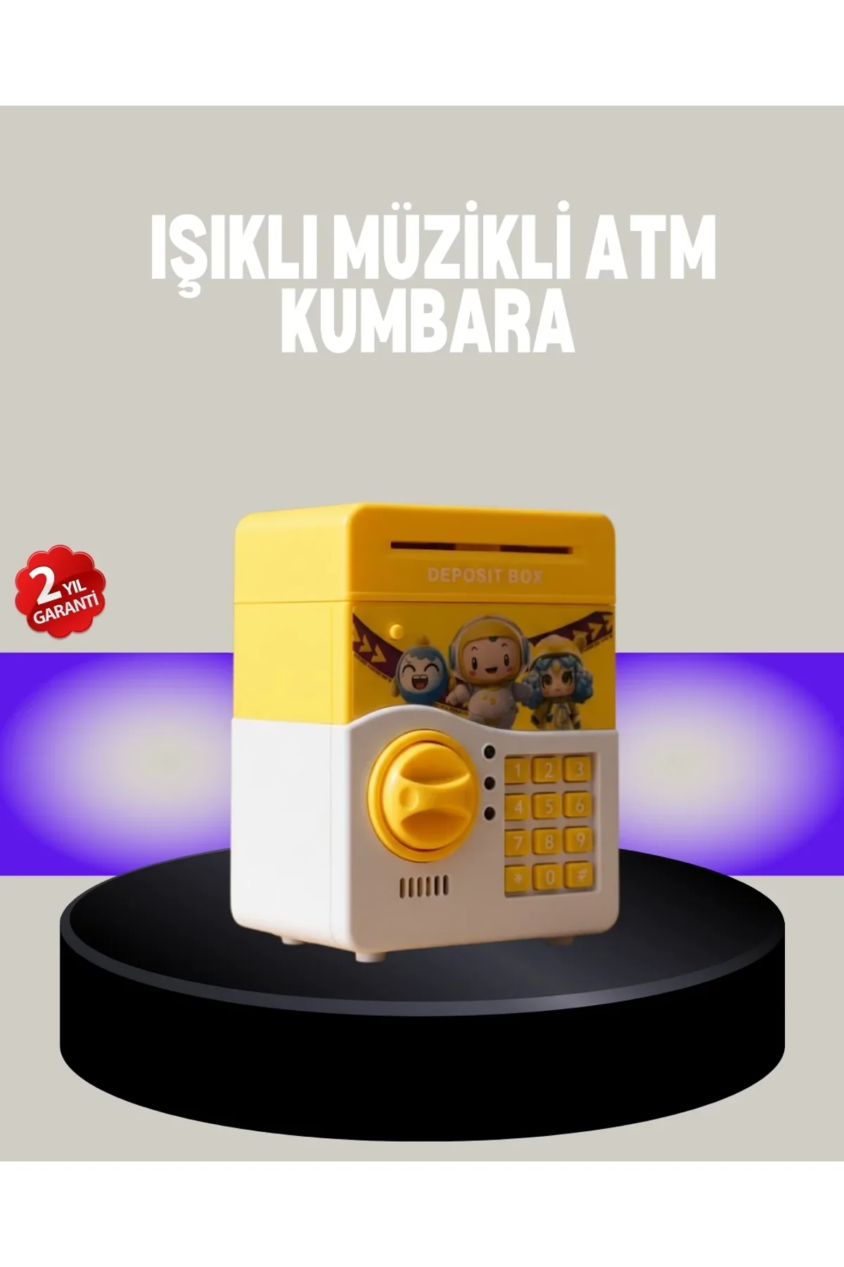 Sarı Şifreli Eğitici Çocuk Kumbarası Otomatik Para Girişli - Just Cheap Store Görsel 2