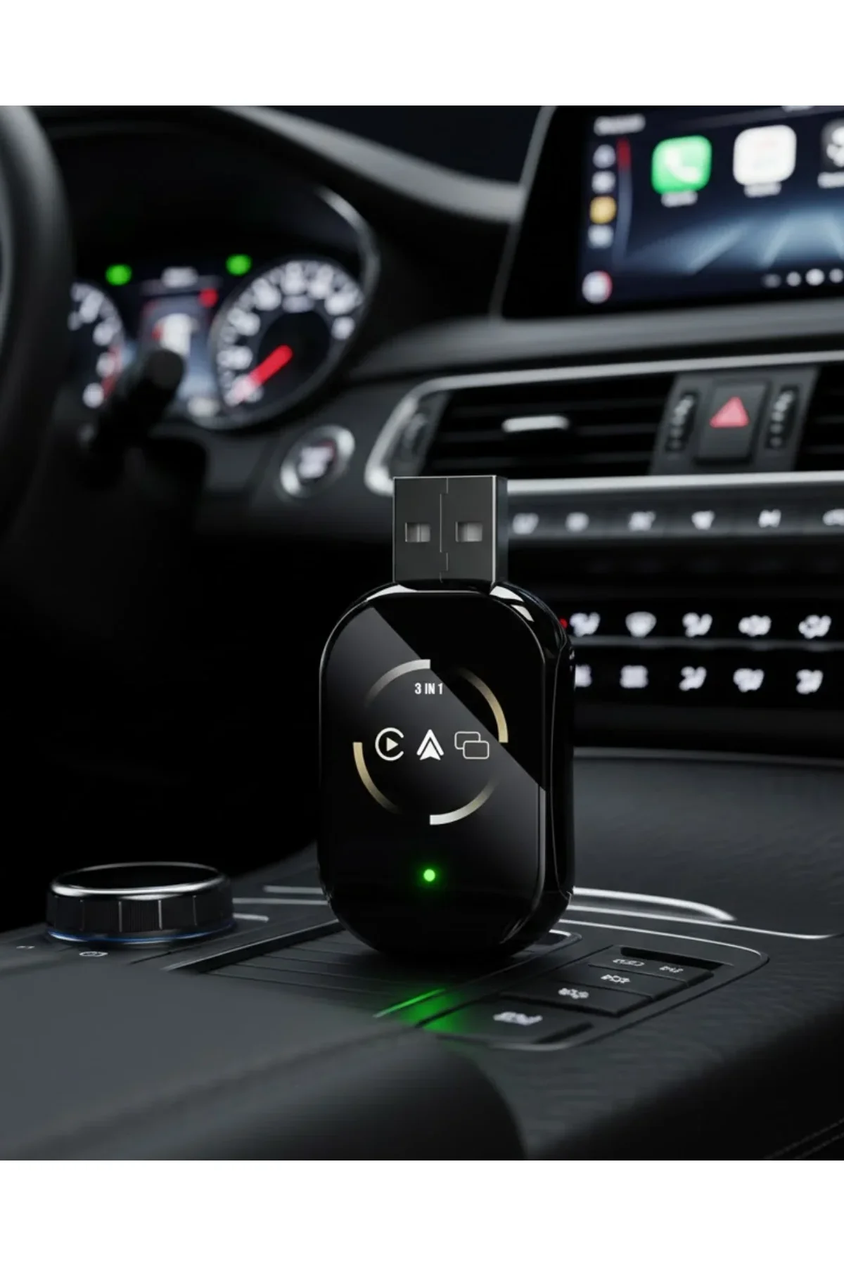 Araç İçi Kablosuz Carplay Android Auto Airplay Adaptörü