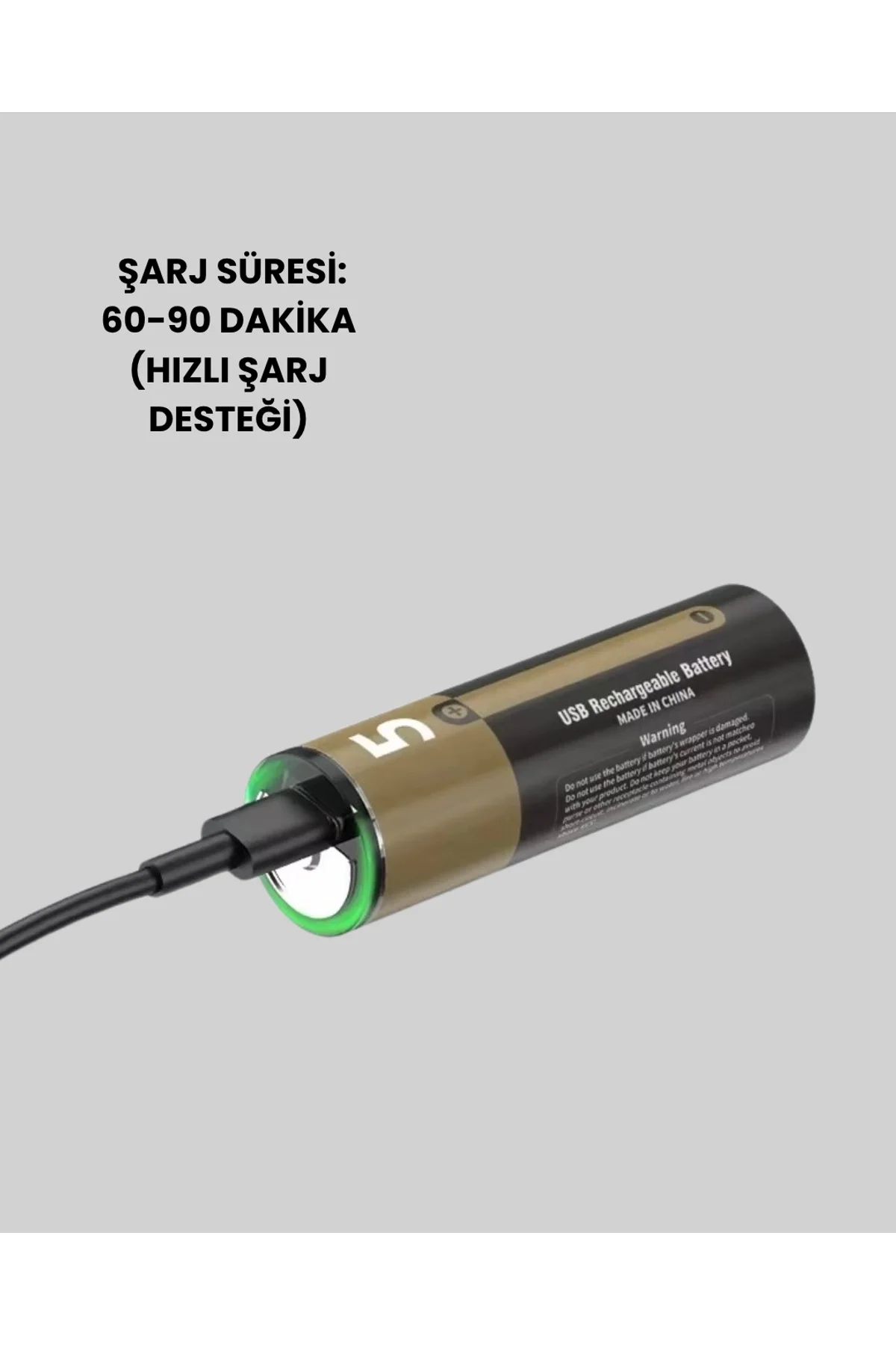 Usb Type-c Girişli Şarjlı Aa Lityum Pil | 1.5v Sabit Çıkış | 3200mwh (2'li Paket) - Just Cheap Store Görsel 5
