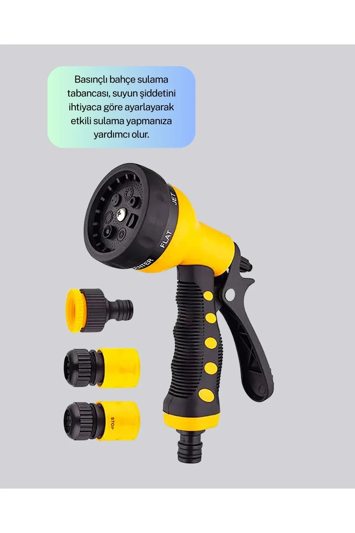 Ayarlanabilir Basınçlı 8 Modlu Bahçe Sulama Tabancası Hortum Aparatı - Just Cheap Store Görsel 3