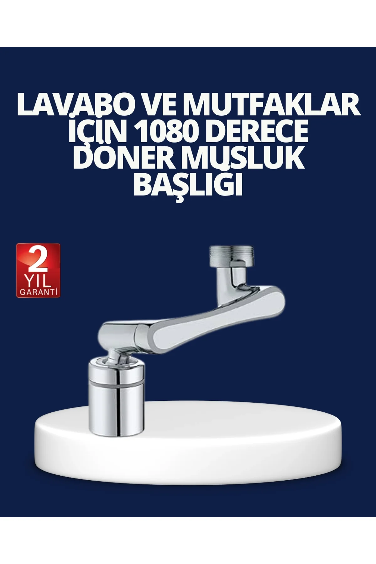Esnek 1080° Musluk Başlığı 3 Eklemli Hareketli Su Modlu Lavabo Aparatı