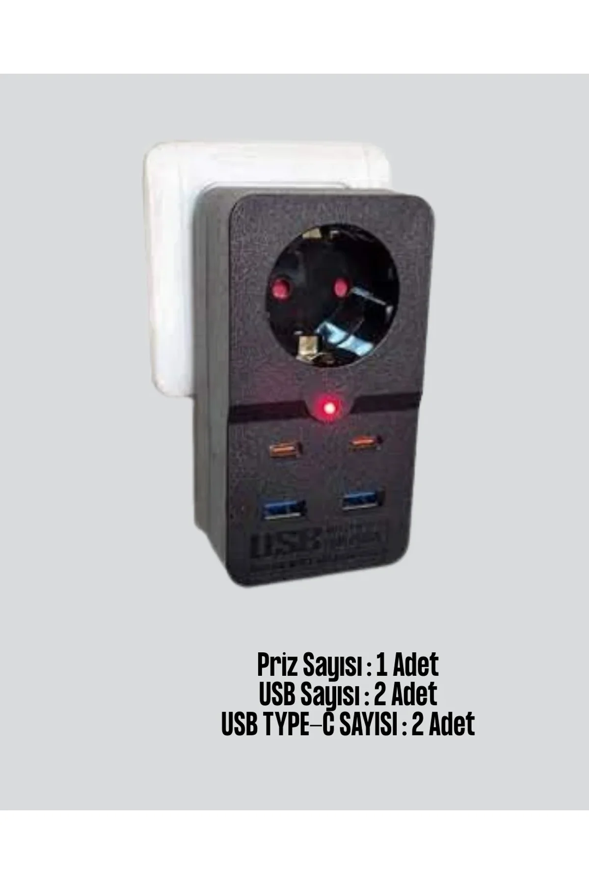 Akıllı Akım Dengelemeli Priz 2500w 4 Usb Type C Çıkışlı - Just Cheap Store Görsel 3