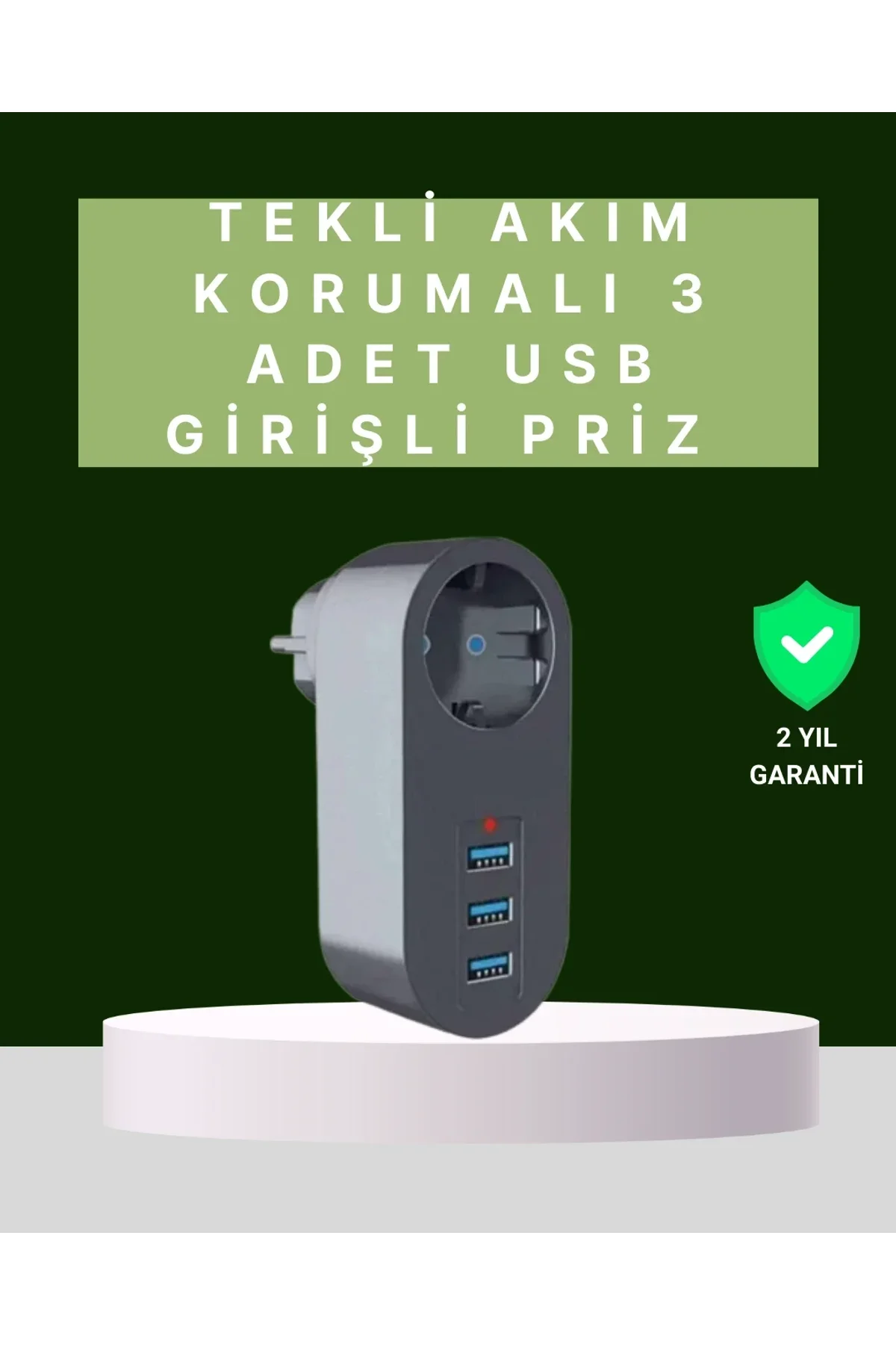 Termal Akım Korumalı 3 Usb'li Güvenli Priz – Akıllı Akım Dengeleme - Just Cheap Store Görsel 2