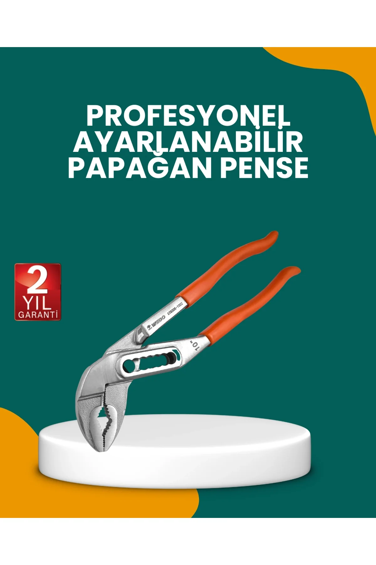 Çelik Alaşımlı Ayarlı Papağan Pense Yalıtımlı Sap