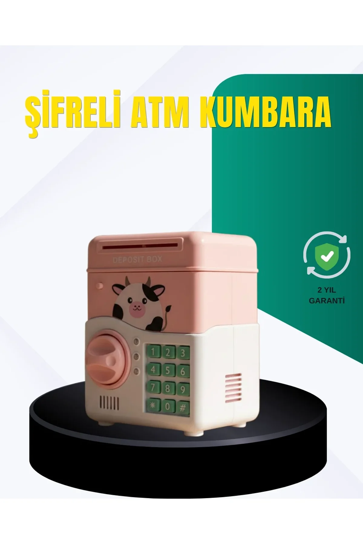 Pembe Şifreli Eğitici Atm Kasa Çocuk Kumbarası - Just Cheap Store Görsel 2