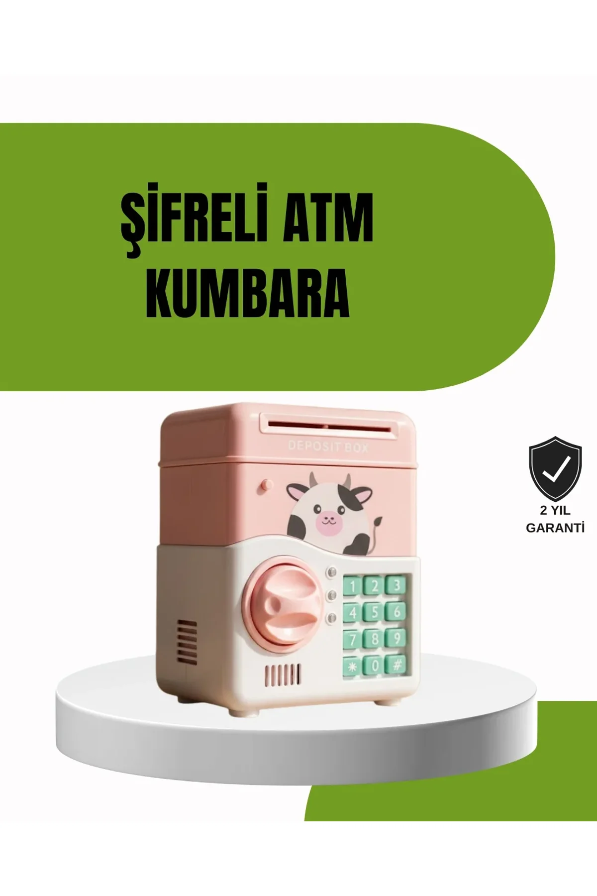 Atm Tasarımlı Pembe Işıklı Sesli Çocuk Kumbarası - Just Cheap Store Görsel 2