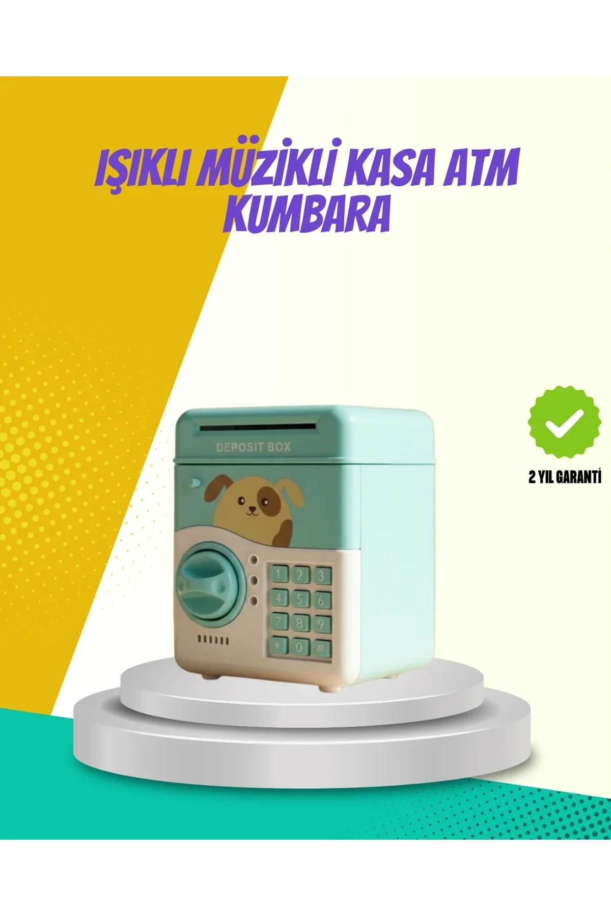 Atm Görünümlü Su Yeşili Otomatik Para Çeken Şifreli Kumbara - Just Cheap Store Görsel 2
