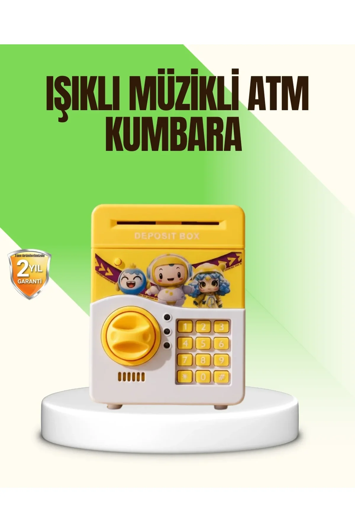 Sarı Elektronik Şifreli Atm Görünümlü Çocuk Kumbarası - Just Cheap Store Görsel 2