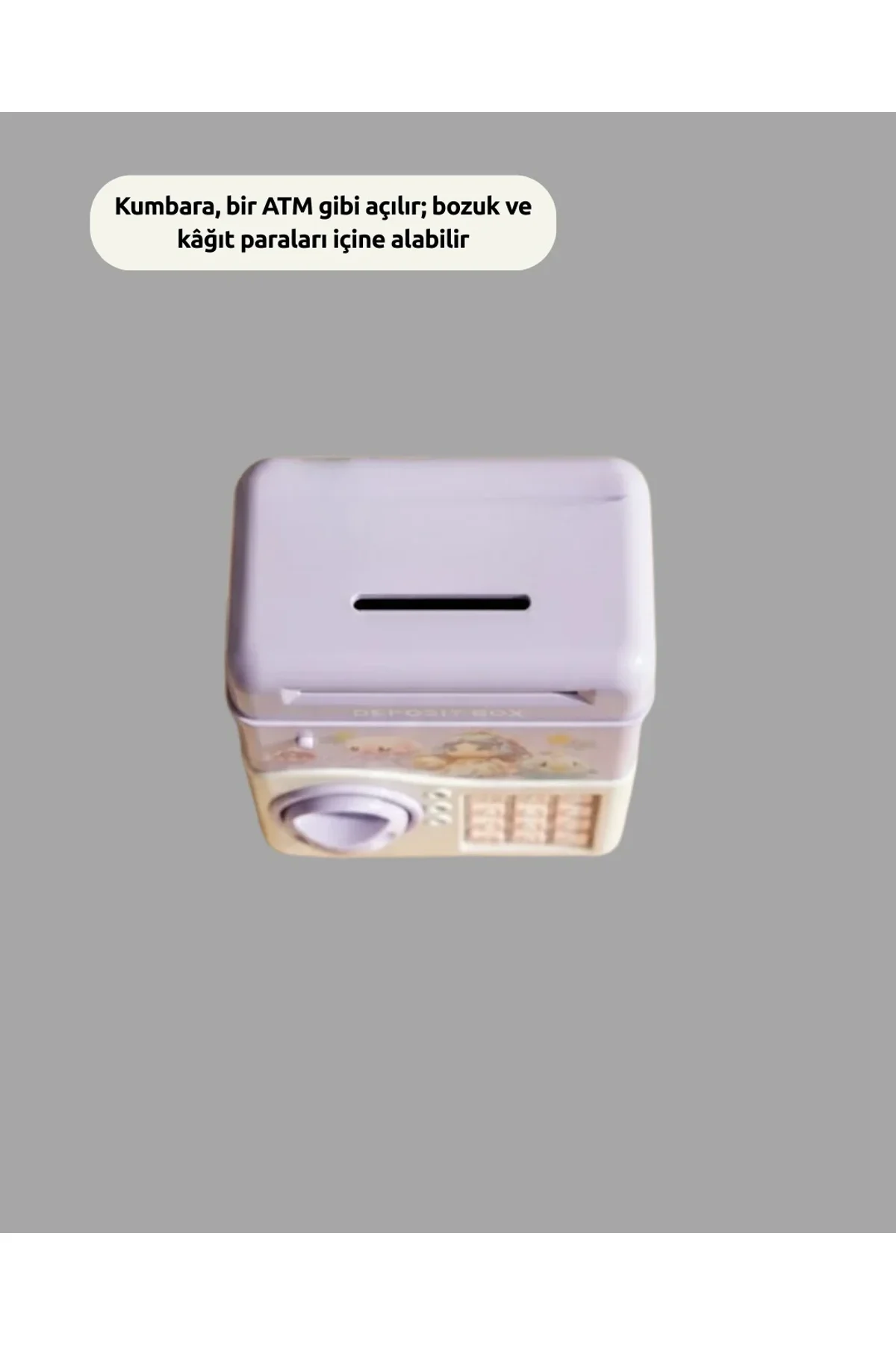 Atm Tasarımlı Şifreli Işıklı Çocuk Kumbarası Mor - Just Cheap Store Görsel 5
