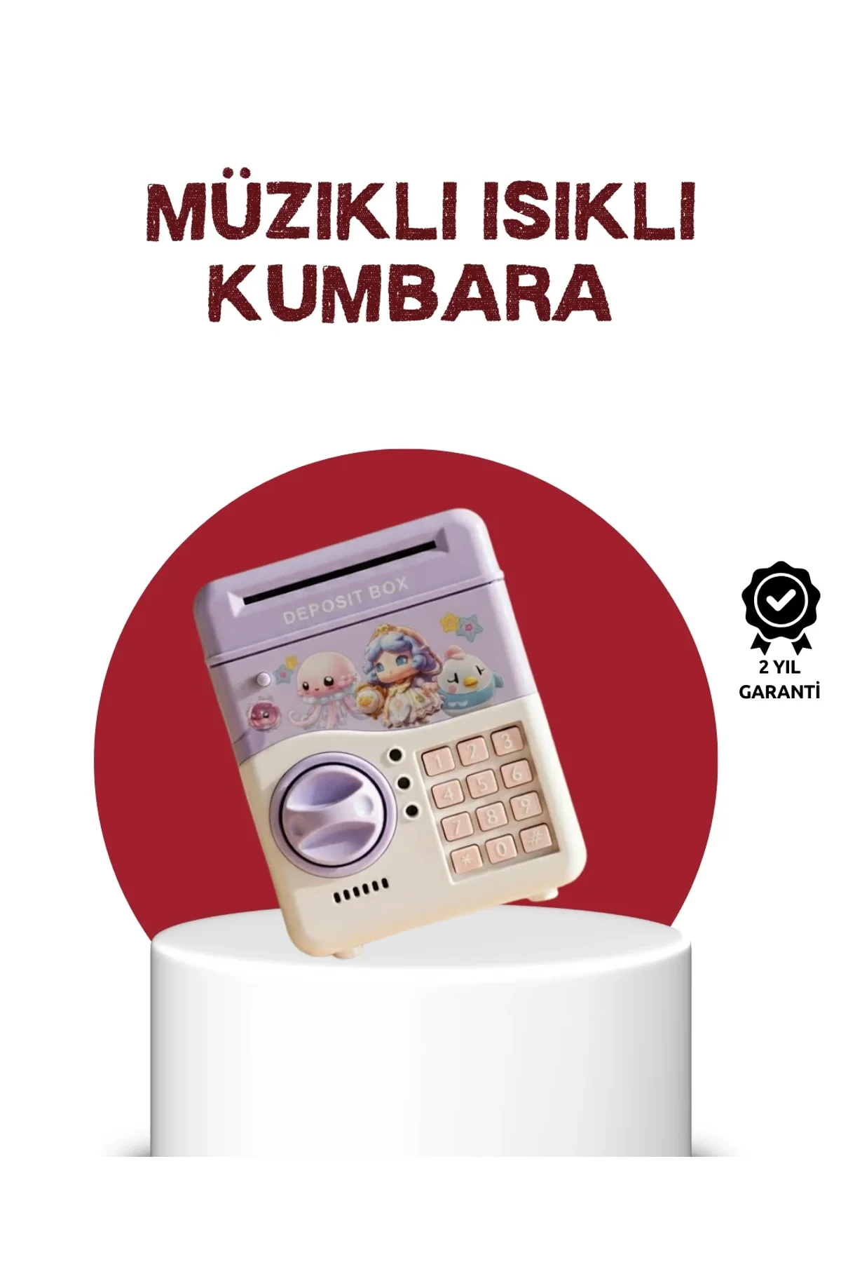 Atm Tasarımlı Şifreli Işıklı Çocuk Kumbarası Mor - Just Cheap Store Görsel 2