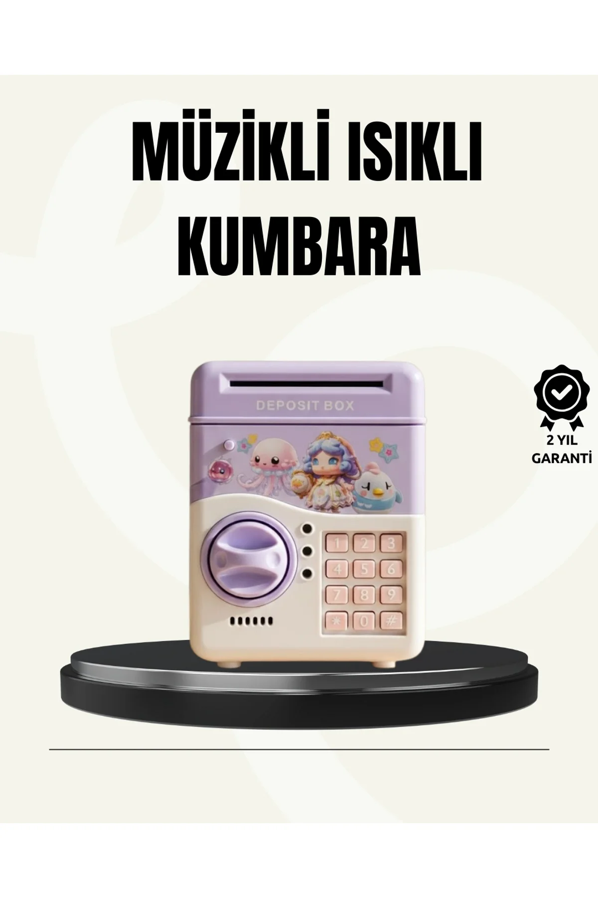 Elektronik Şifreli Atm Görünümlü Çocuk Kumbarası Mor