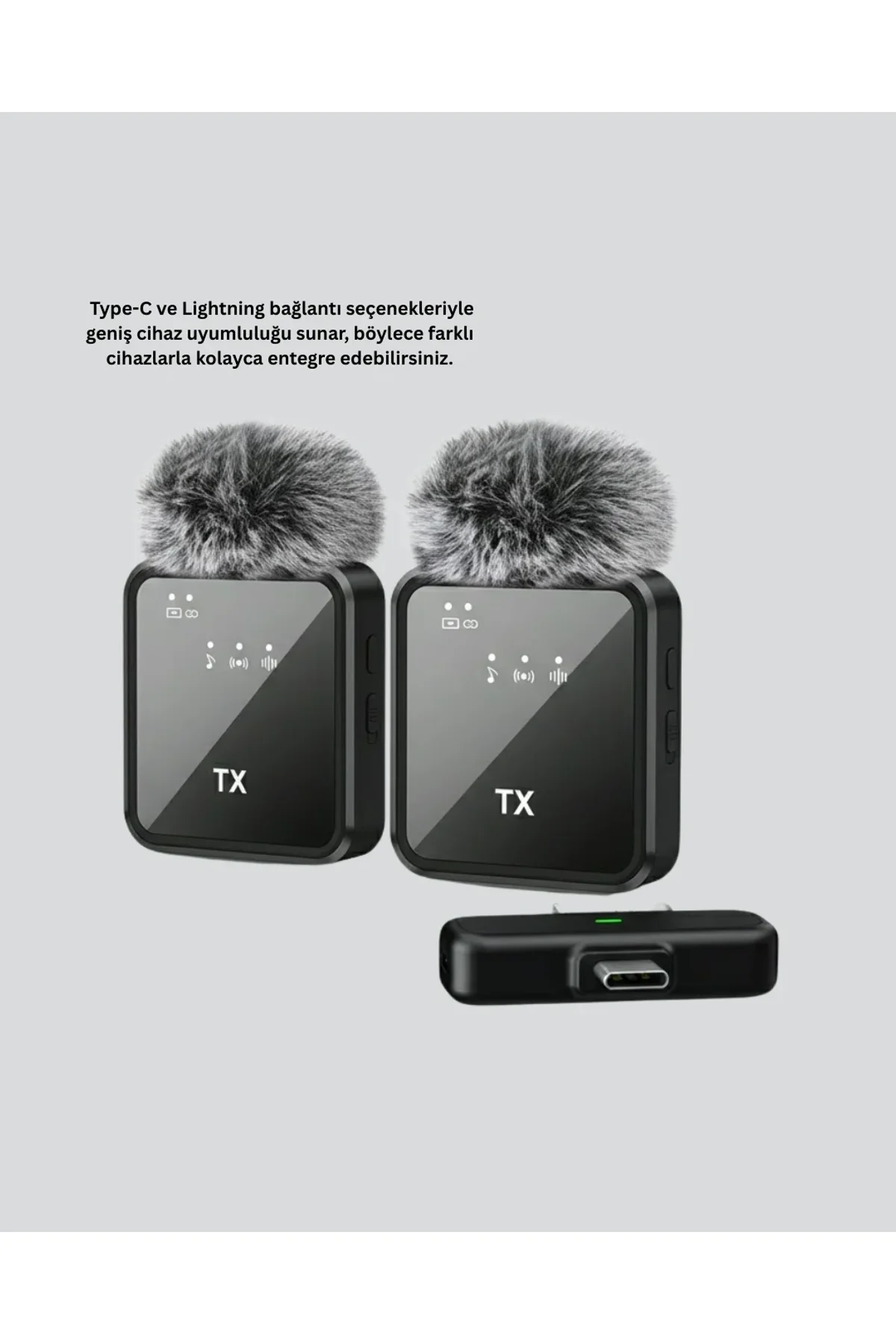 2’li Kablosuz Yaka Mikrofonu Type-c Ve Lightning Uyumlu Profesyonel Set - Just Cheap Store Görsel 4