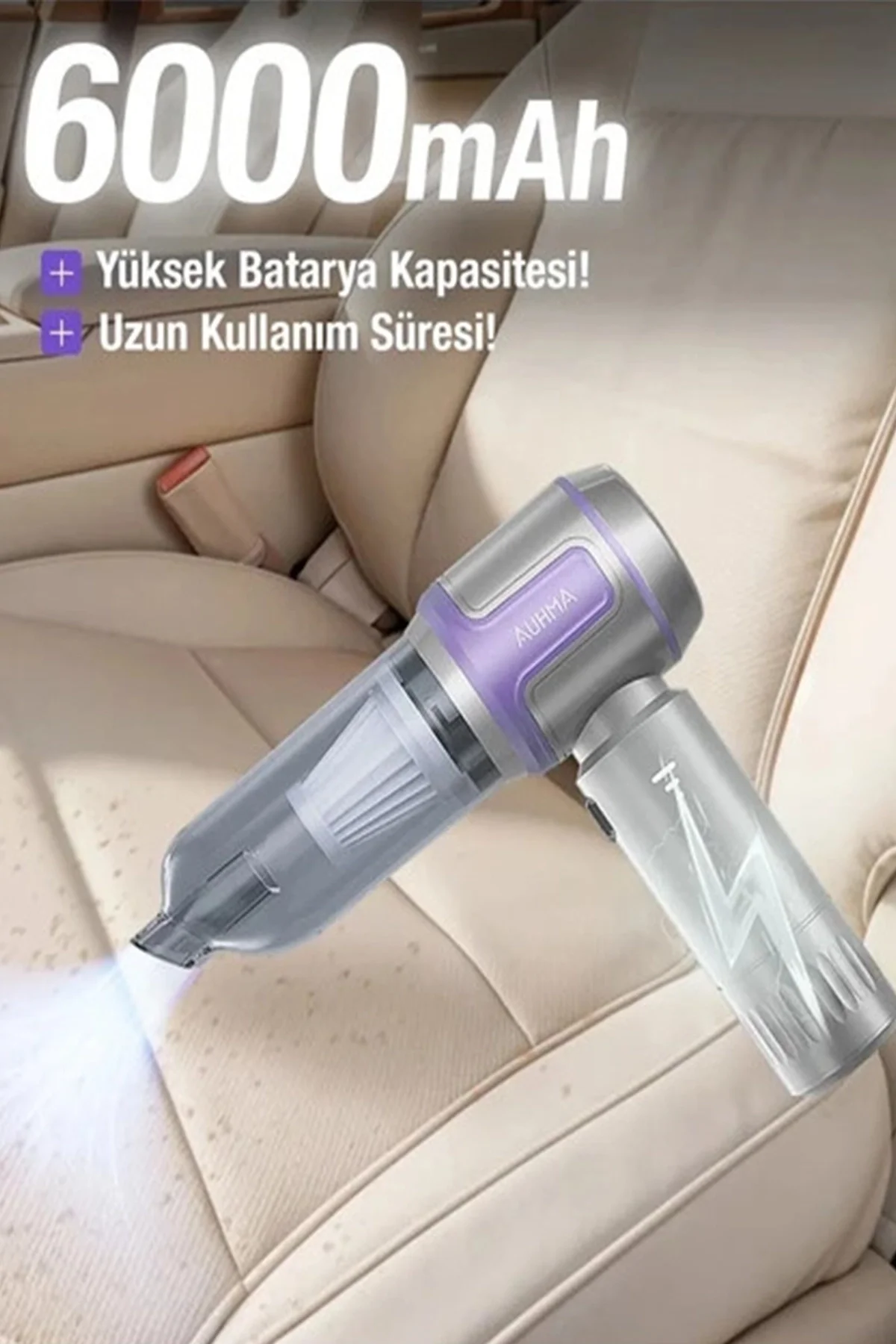 Kablosuz Taşınabilir Araç İçi El Süpürgesi 17000pa Güçlü Vakum 4’ü 1 Arada Çok Amaçlı Temizlik - Just Cheap Store Görsel 4