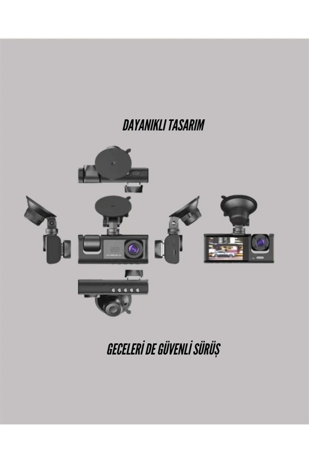 G-sensörlü 3'lü Kayıtlı Araç Kamerası - Just Cheap Store Görsel 2