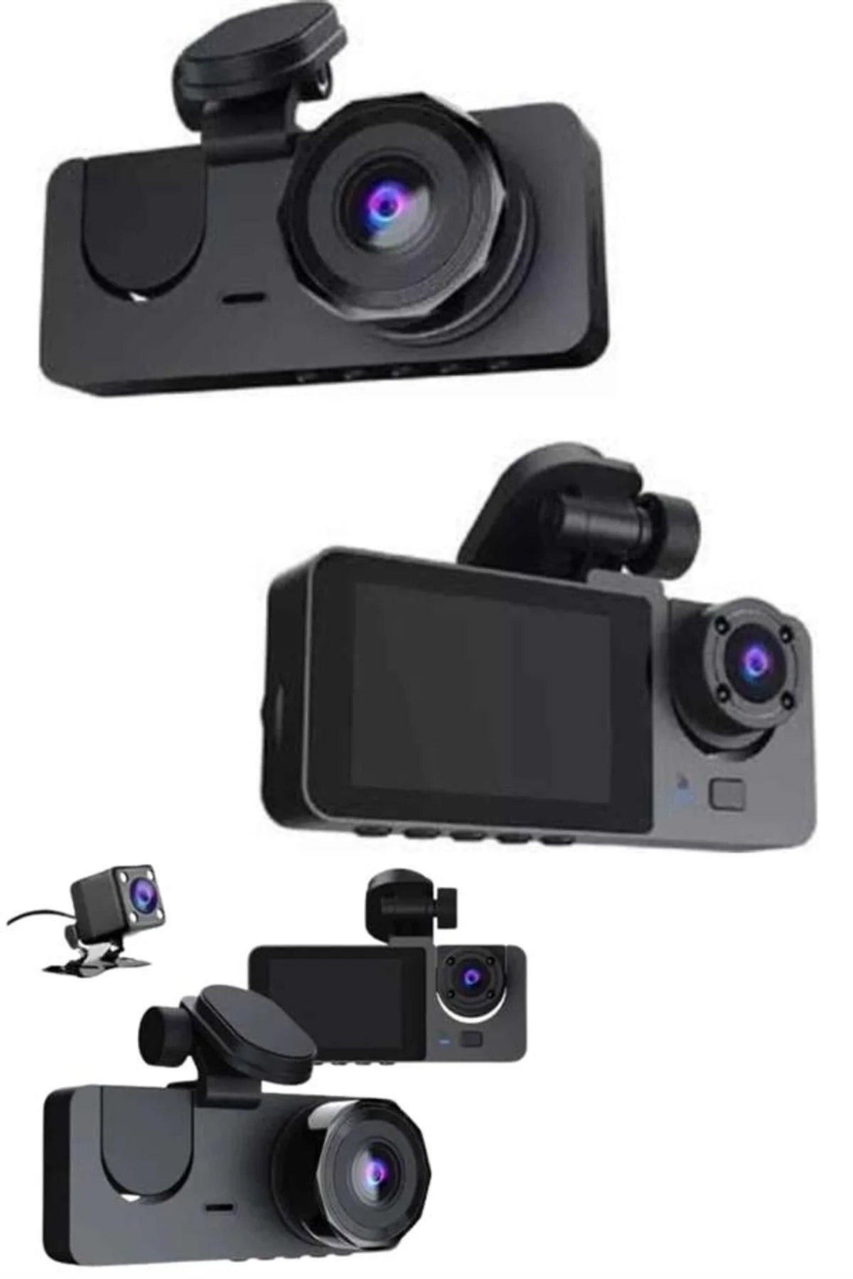 Yol Kayıt Araç Kamerası Hd Dvr 3 Kameralı 2.0in Ekranlı Ön İç Arka - Just Cheap Store Görsel 4