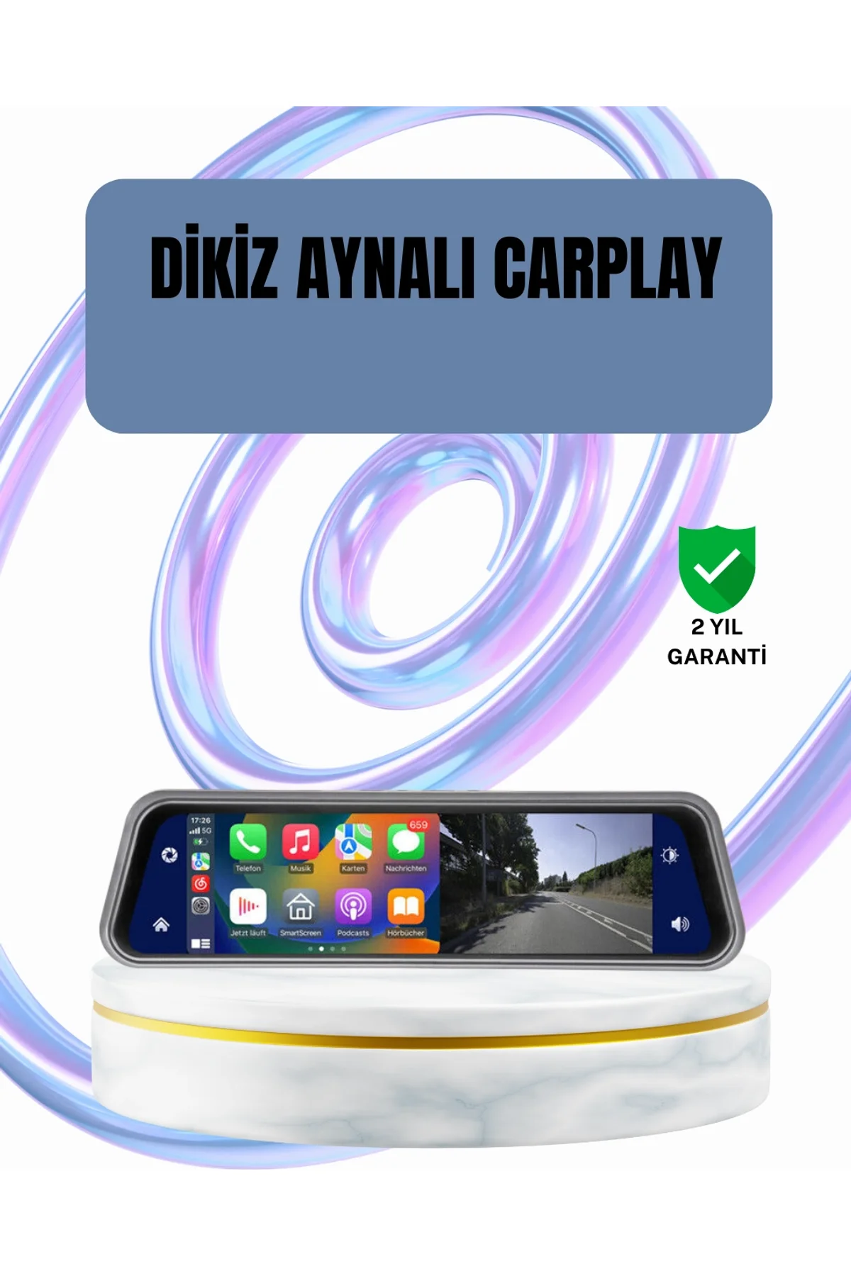Ön Arka Kameralı Dokunmatik Dikiz Aynası 170° Geniş Açı