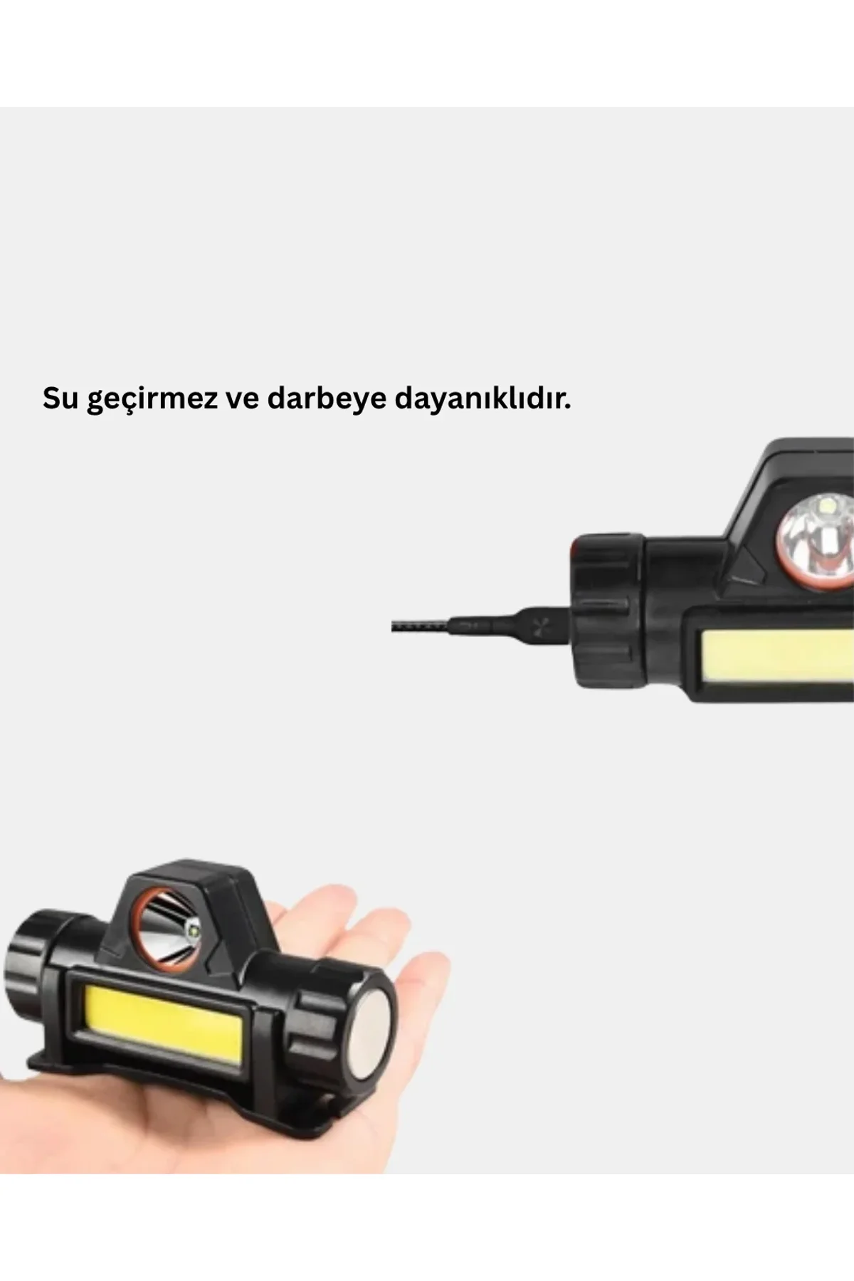 Şarjlı Led Kafa Feneri – Çift Fonksiyonlu, 200lm Işık Gücü, Ip44 Suya Dayanıklı - Just Cheap Store Görsel 4