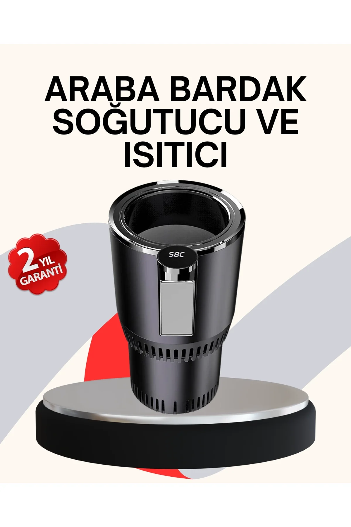 Araba Bardaklığı Isıtma Soğutma Ayarlı Çakmak Girişli Akıllı Model