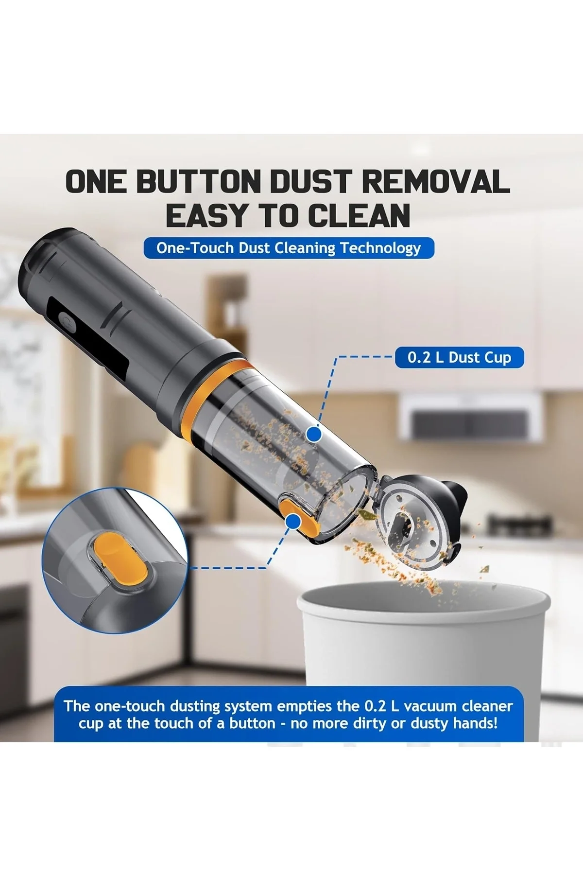 Araç Süpürgesi Şarjlı 120w 20.000pa Göstergeli Yeni Nesil Metal Filtre Extra Vakum Ve Üfleme - Just Cheap Store Görsel 3