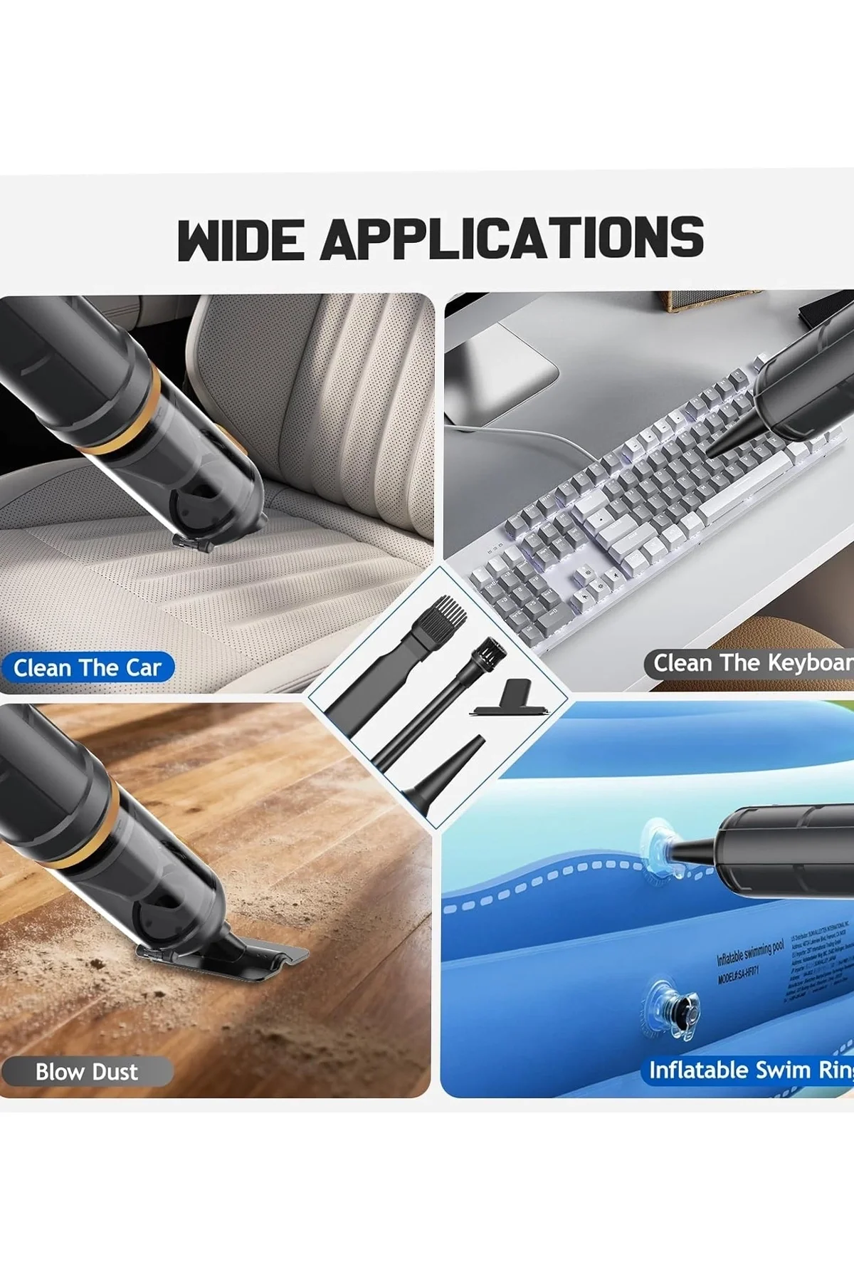 Araç Süpürgesi Şarjlı 120w 20.000pa Göstergeli Yeni Nesil Metal Filtre Extra Vakum Ve Üfleme - Just Cheap Store Görsel 5