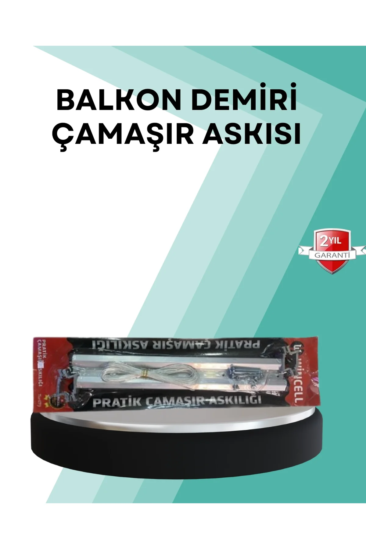 Kare Küpeşte Uyumlu Balkon Çamaşır Askısı 25x60 Cm Beyaz Pratik