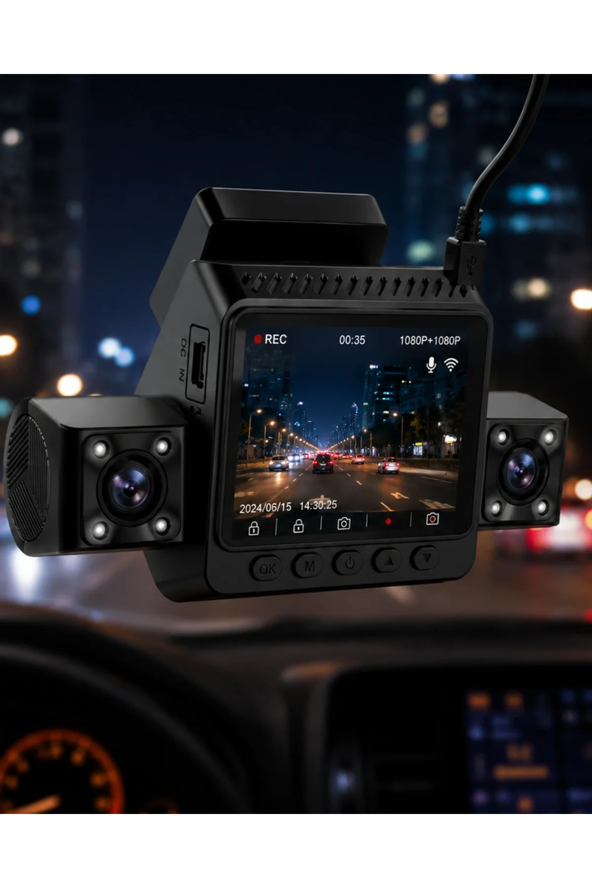 Araç İçi Güvenlik Kamerası 4 Lensli Full Hd Kayıt Destekli Sistem
