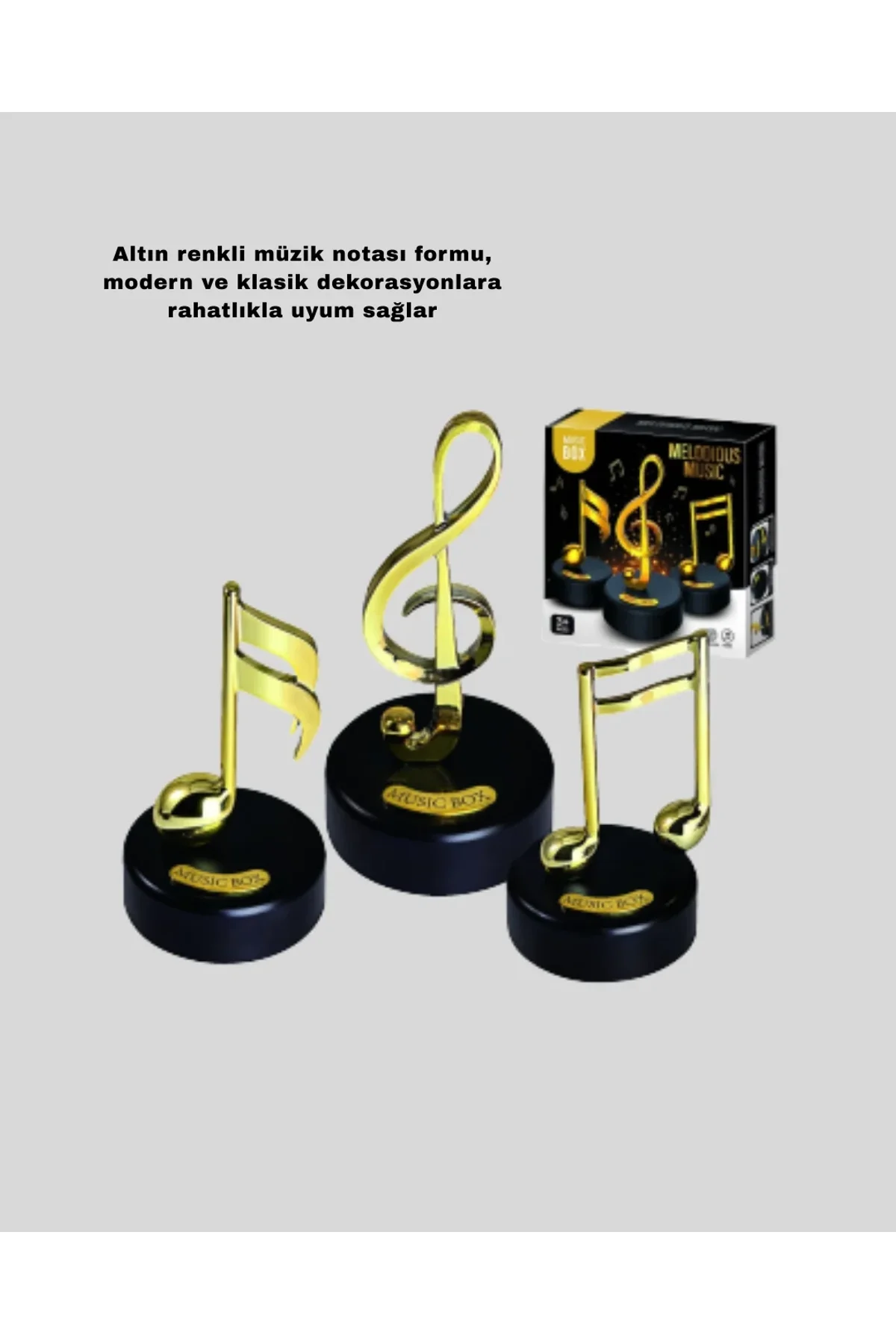 Altın Nota Figürlü Müzik Kutusu - Just Cheap Store Görsel 4