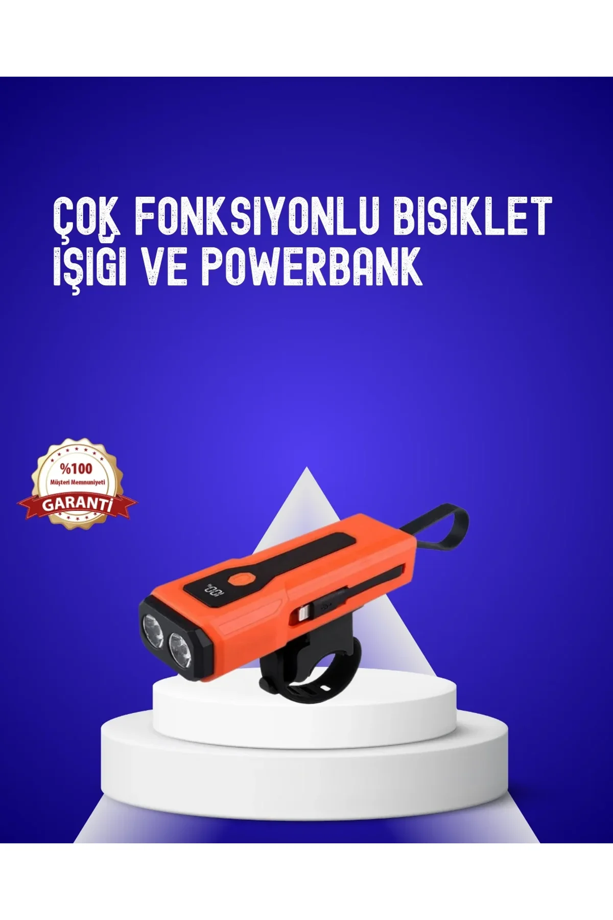 600 Lümen Şarjlı Bisiklet Farı Cob Yan Çakar Acil Durum - Just Cheap Store Görsel 2