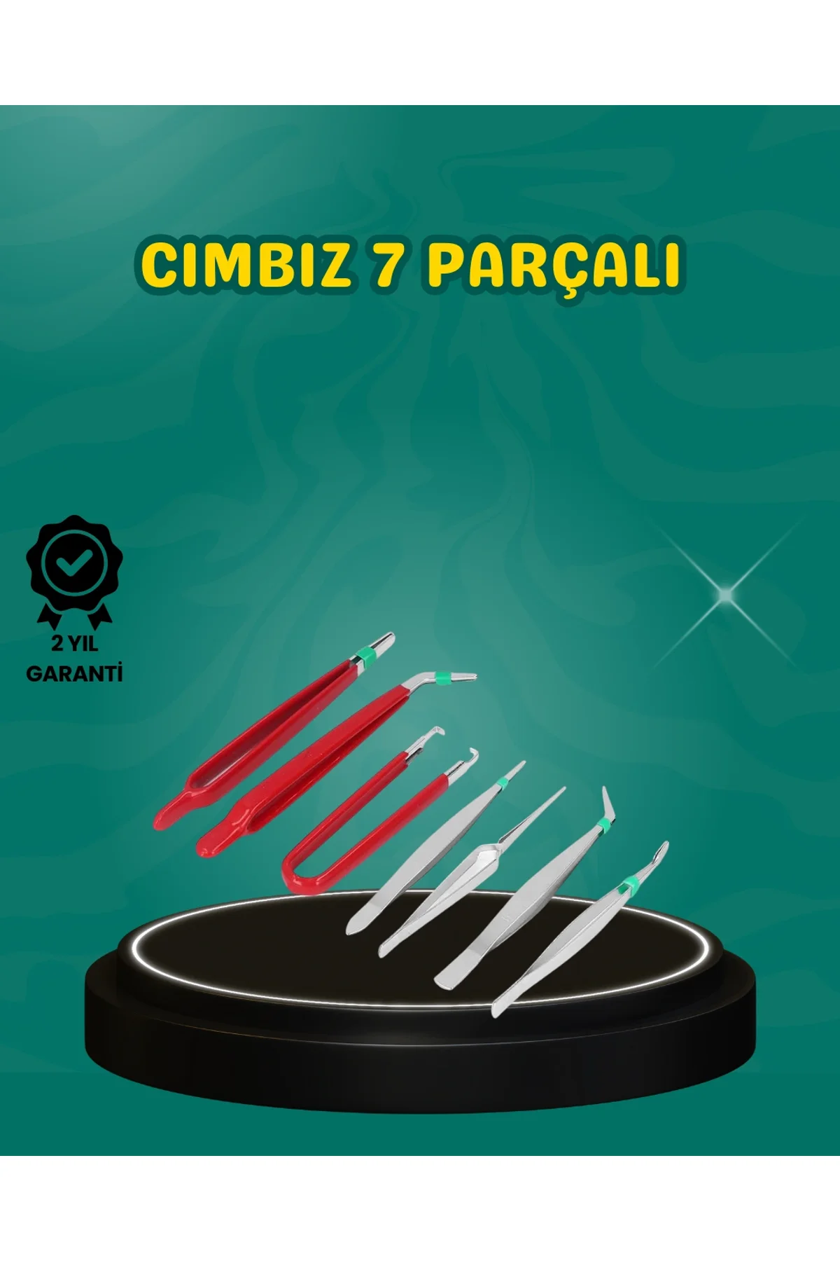 Antistatik 7’li Hassas Cımbız Takımı Manyetik Olmayan Uçlu