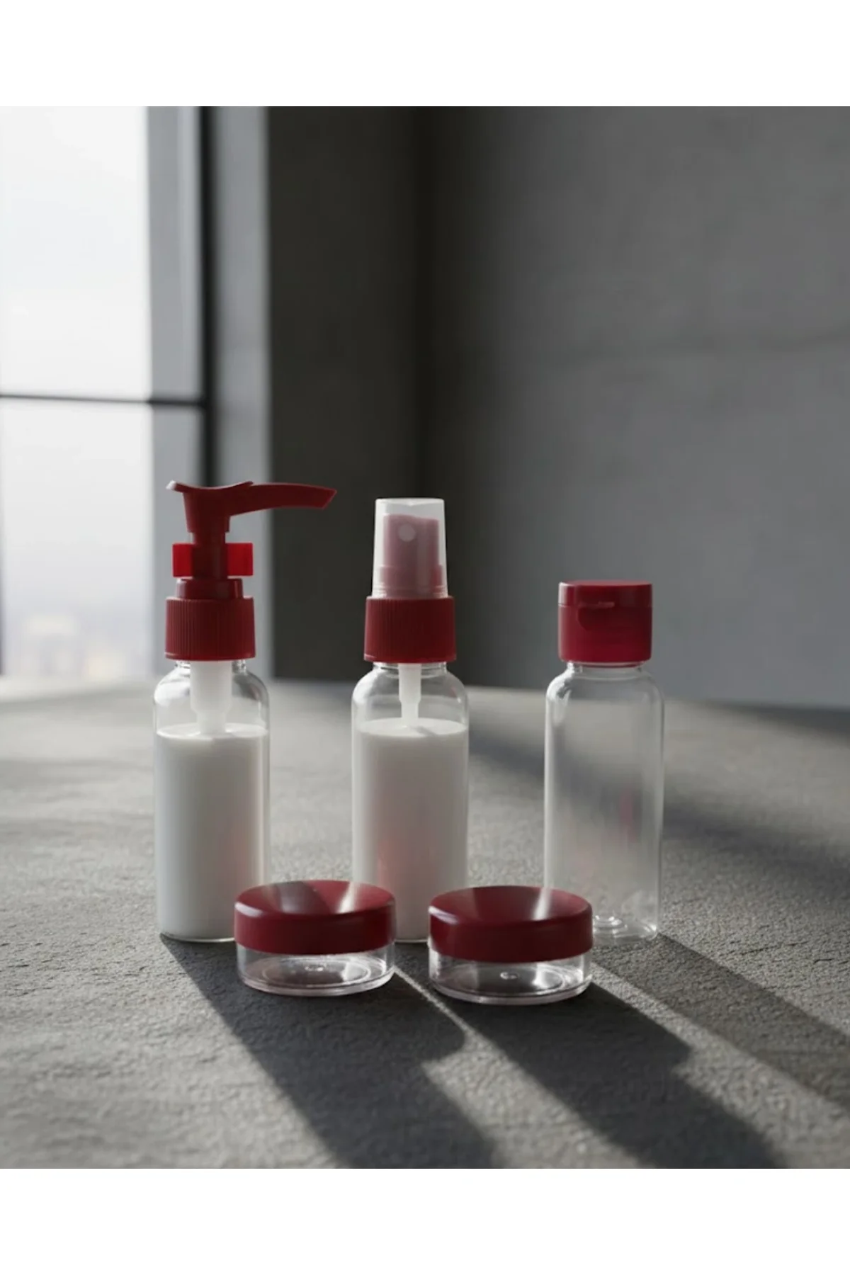 5 Parça Seyahat Dolum Şişesi Seti 30 Ml Hafif Tasarım