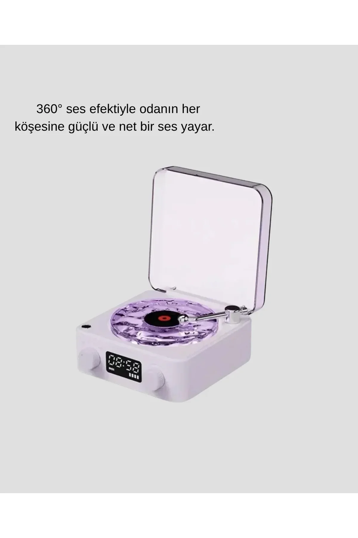 Projektör Işıklı Retro Hoparlör Bluetooth Aux Usb Hafıza Kartlı 360° Sesli Şarjlı - Just Cheap Store Görsel 3