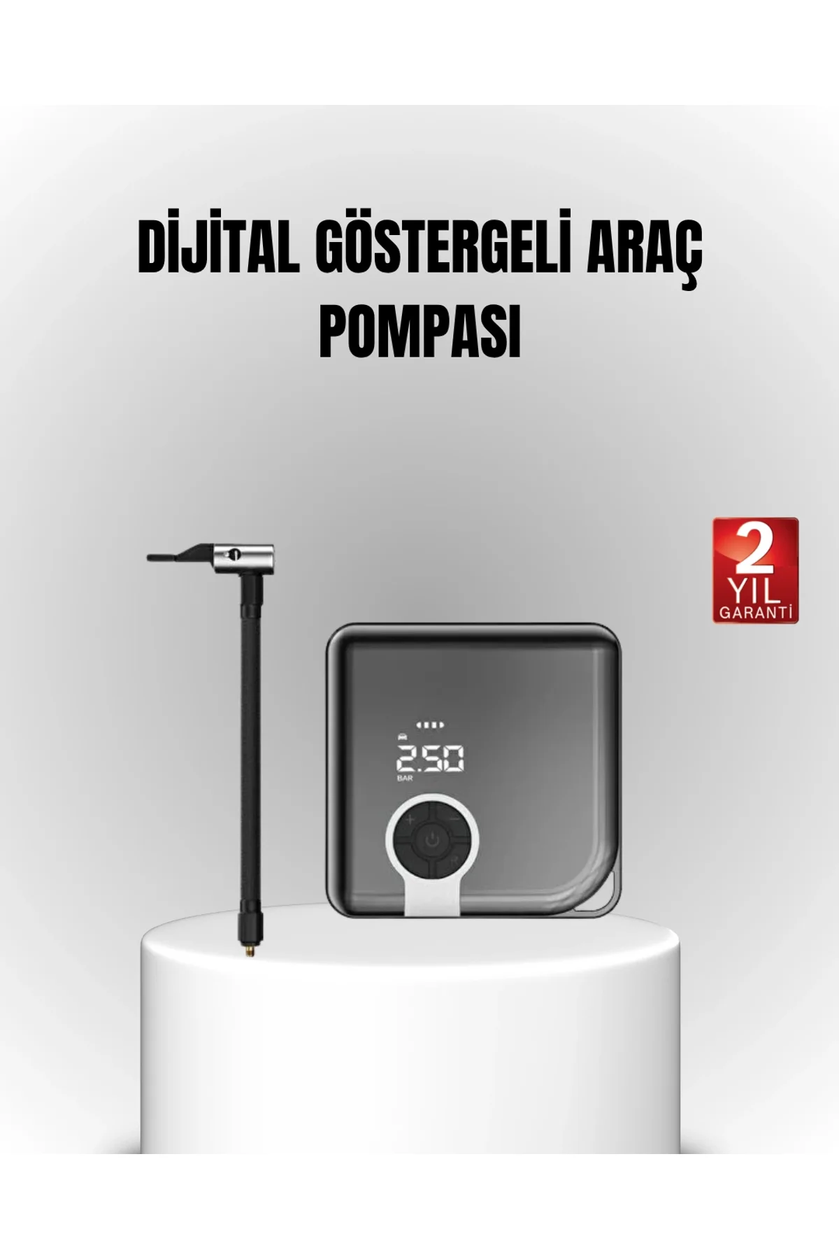 6000mah Bataryalı Type-c Şarjlı Diyafram Tip Kompresör Led Işıklı