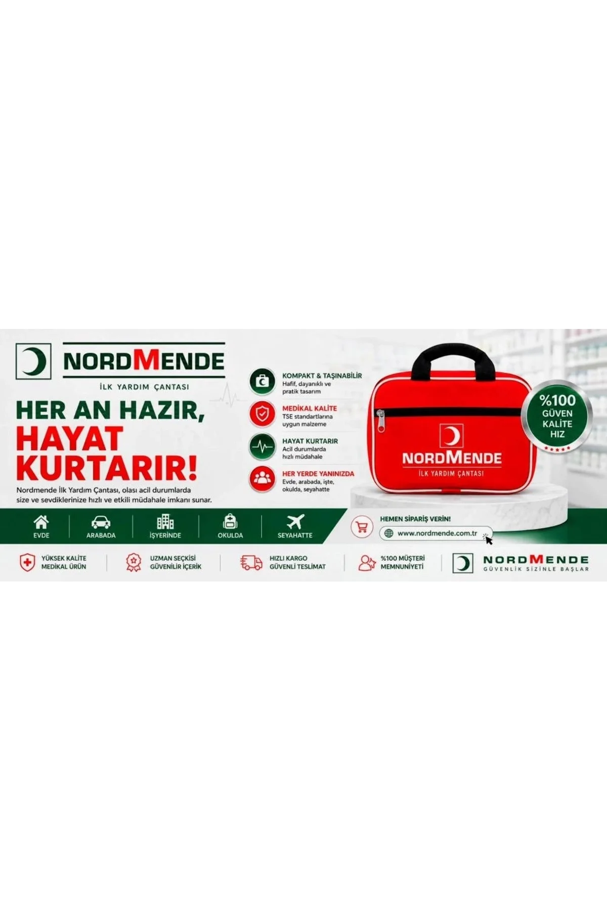 İlk Yardım Çantası Acil Müdahale Seti – Araç, Ev, Ofis Ve Seyahat İçin