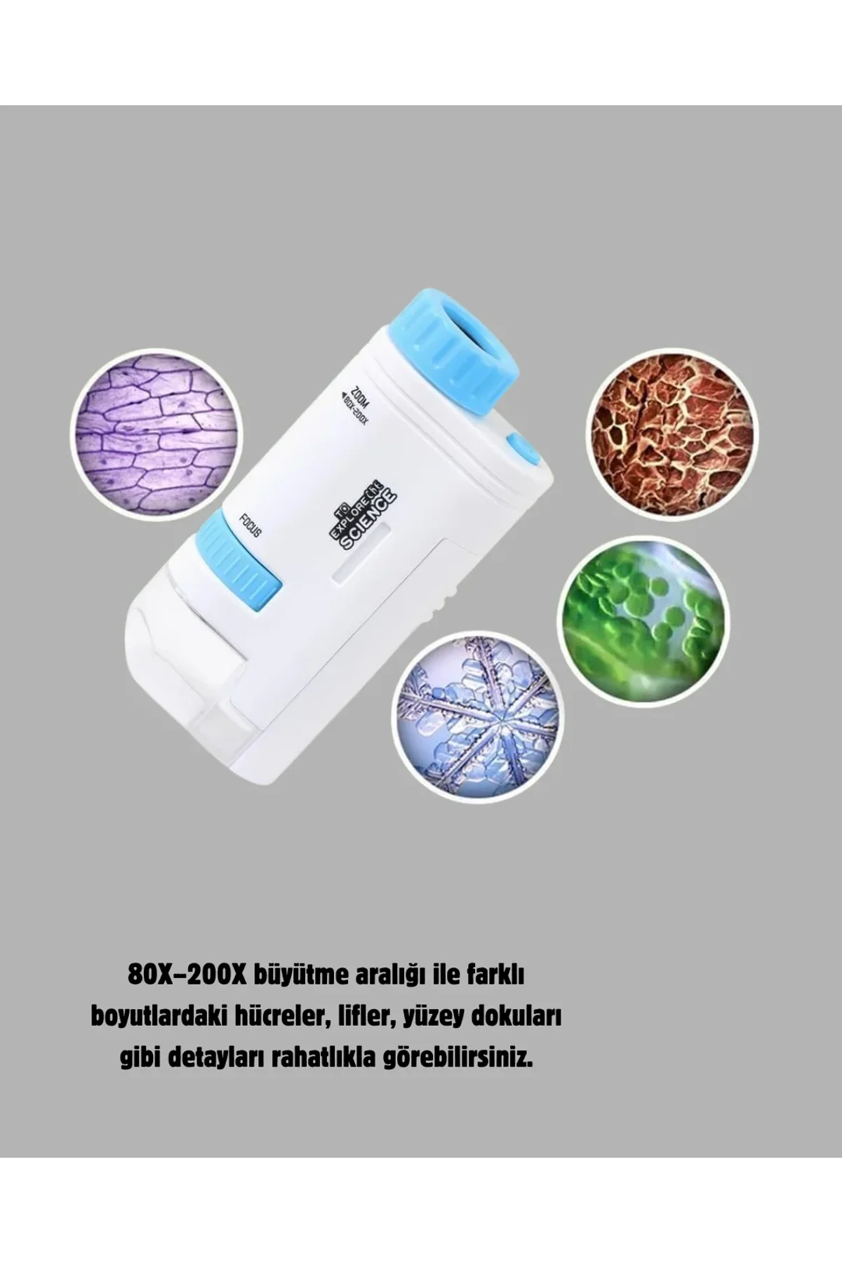 Led Işıklı Mikroskop 80x–200x Zoom Eğitici Bilim Seti Ve Taşınabilir - Just Cheap Store Görsel 4