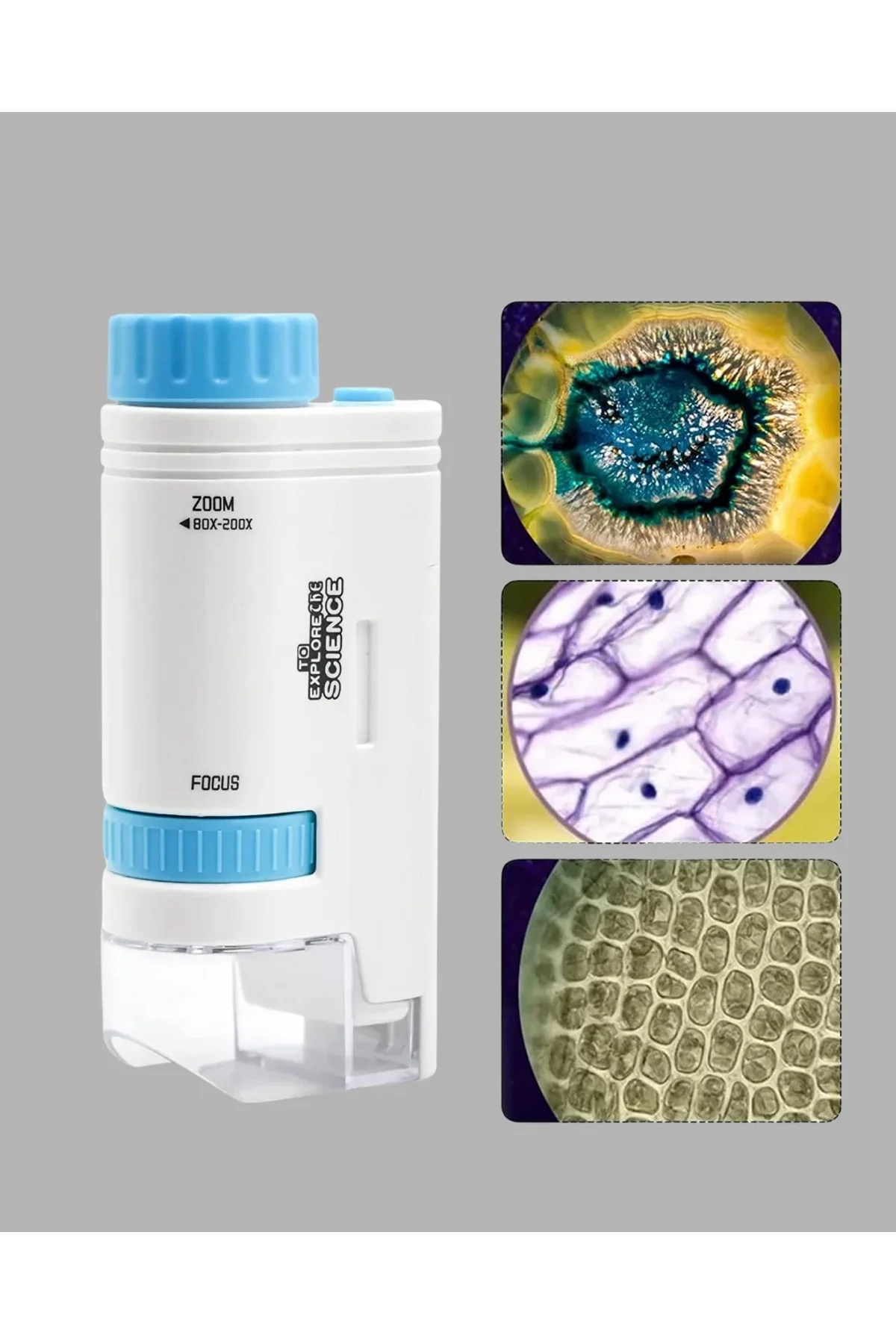 Led Işıklı Mikroskop 80x–200x Zoom Eğitici Bilim Seti Ve Taşınabilir - Just Cheap Store Görsel 5