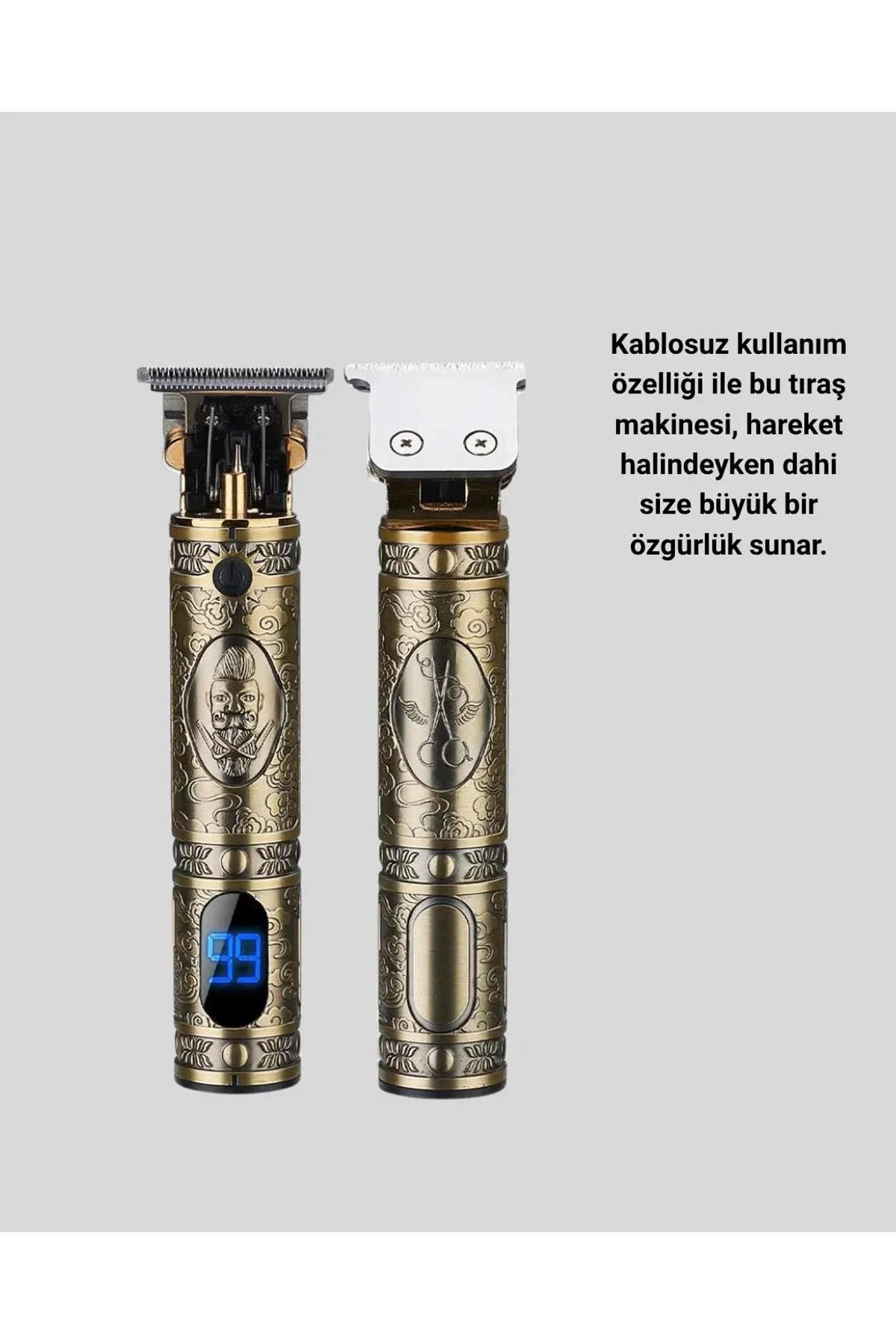 Şarjlı Kablosuz Tıraş Makinesi – 1800 Mah Batarya, Uzun Pil Ömrü, Profesyonel Sessiz Motor - Just Cheap Store Görsel 3