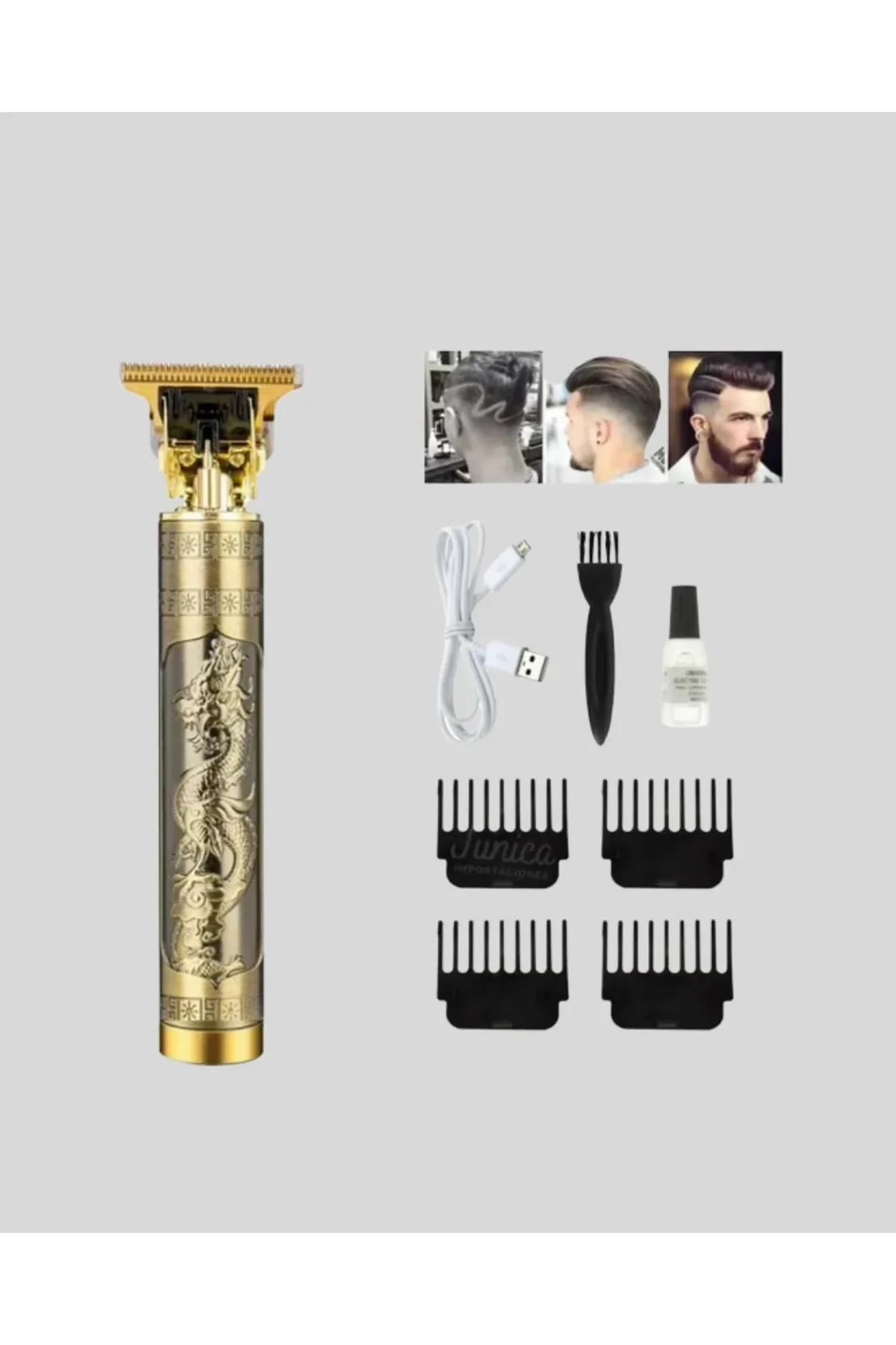 Profesyonel Çizik Tıraş Makinesi – T Çelik Bıçaklı, 120 Dakika Şarjlı Kullanım, 3 Başlıklı - Just Cheap Store Görsel 3