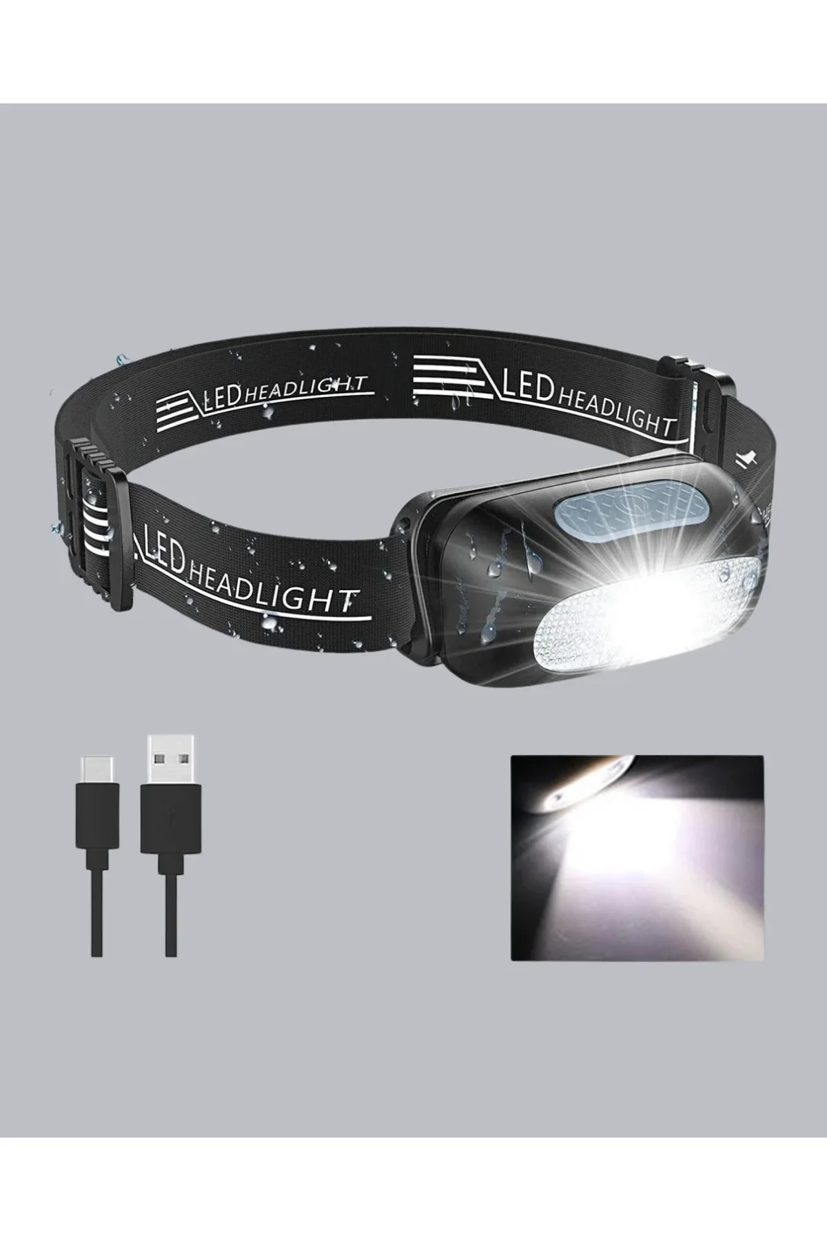 Şarjlı Led Kafa Feneri | 4 Modlu Akıllı Sensörlü Far | Su Geçirmez Ipx5 Kamp Ve Balıkçı Lambası - Just Cheap Store Görsel 5